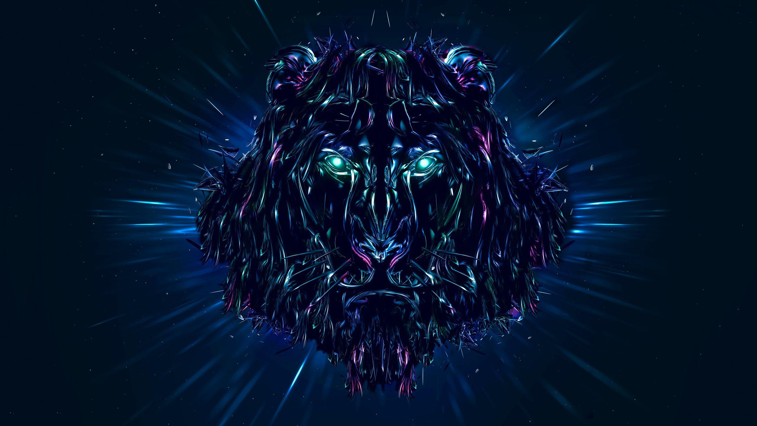 Neon Lion Wallpaper