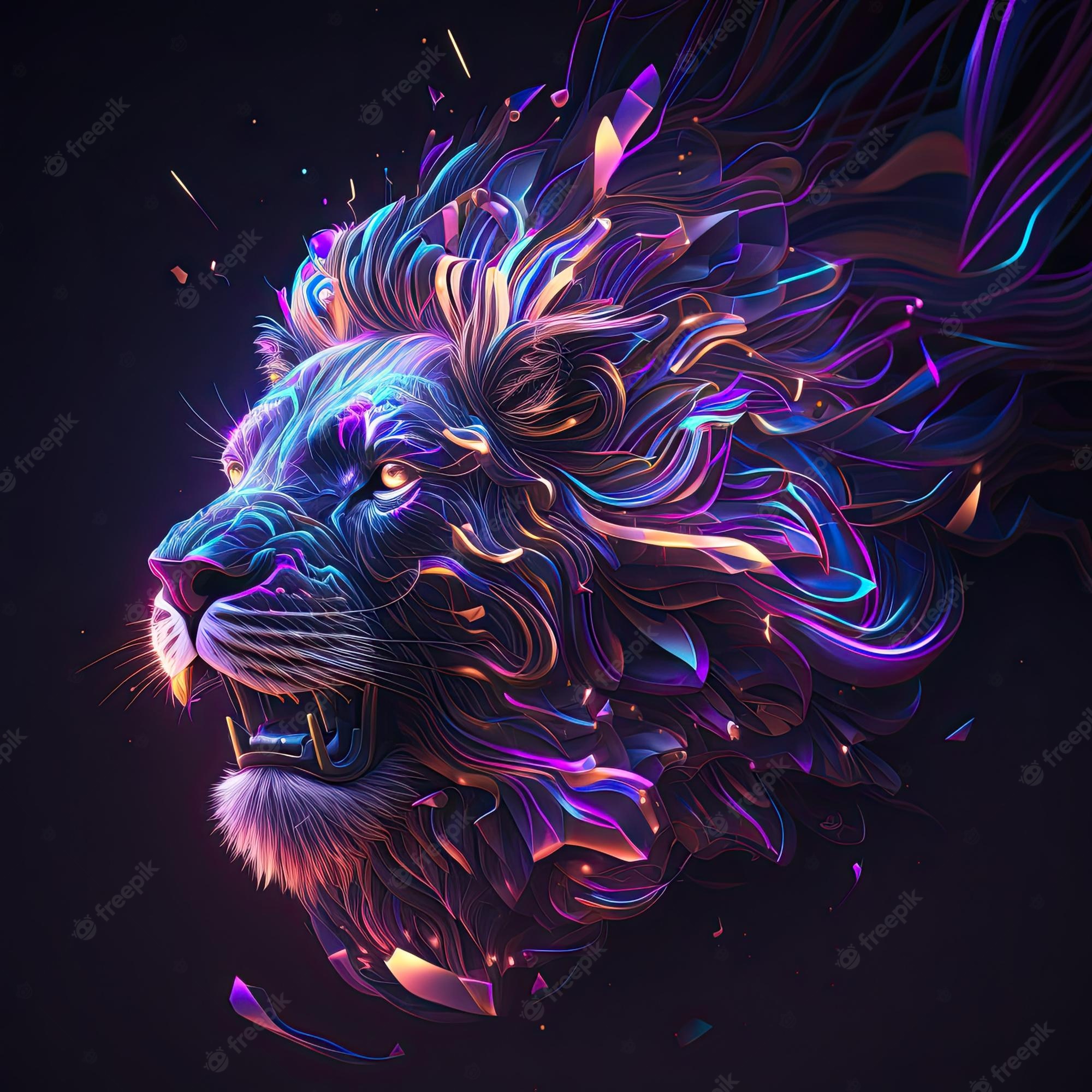 12,Neon Lion Picture