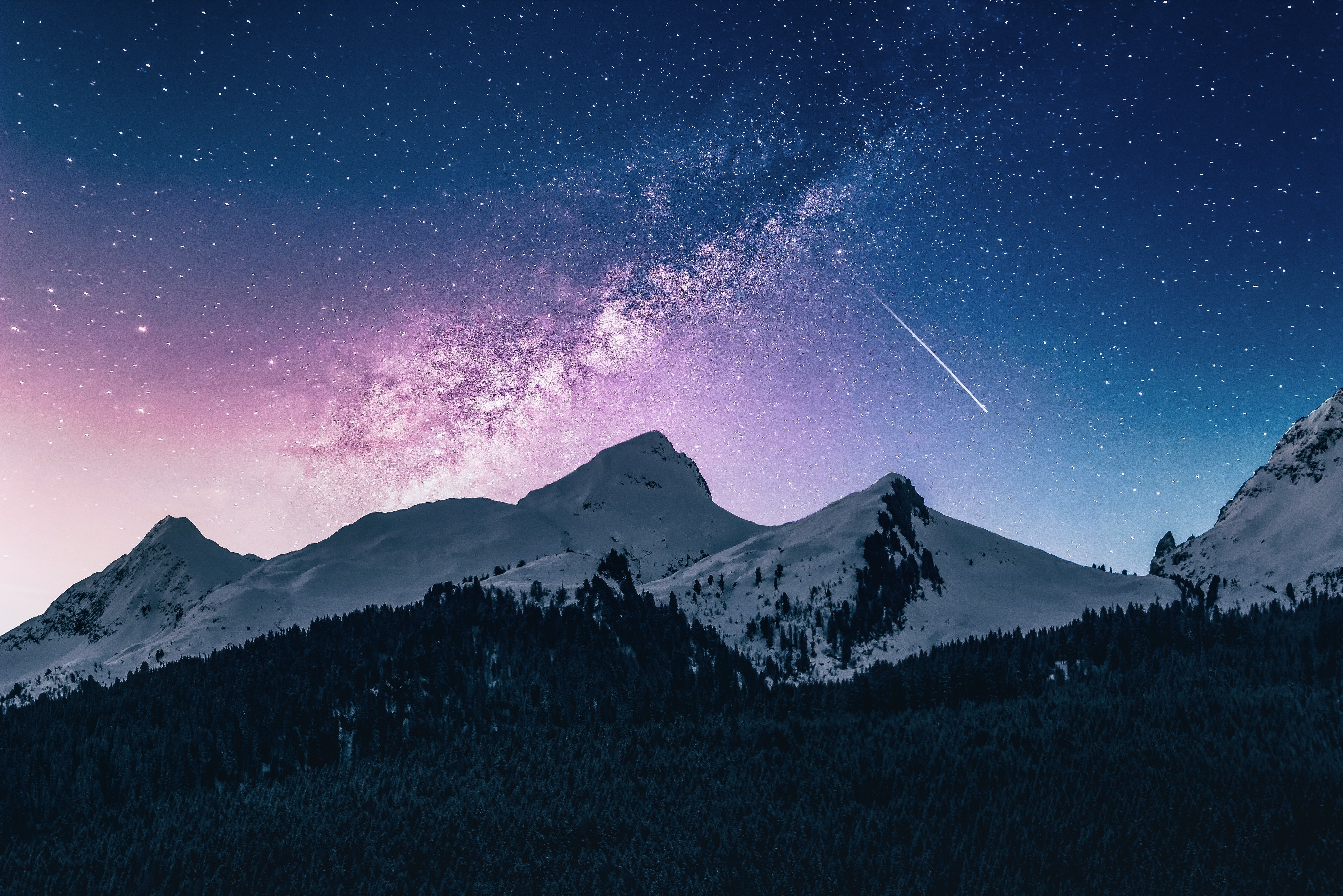 Landscape Outdoor Mountains Galaxy 4k, HD Nature, 4k Wallpaper, Image, Background, Photo and Picture