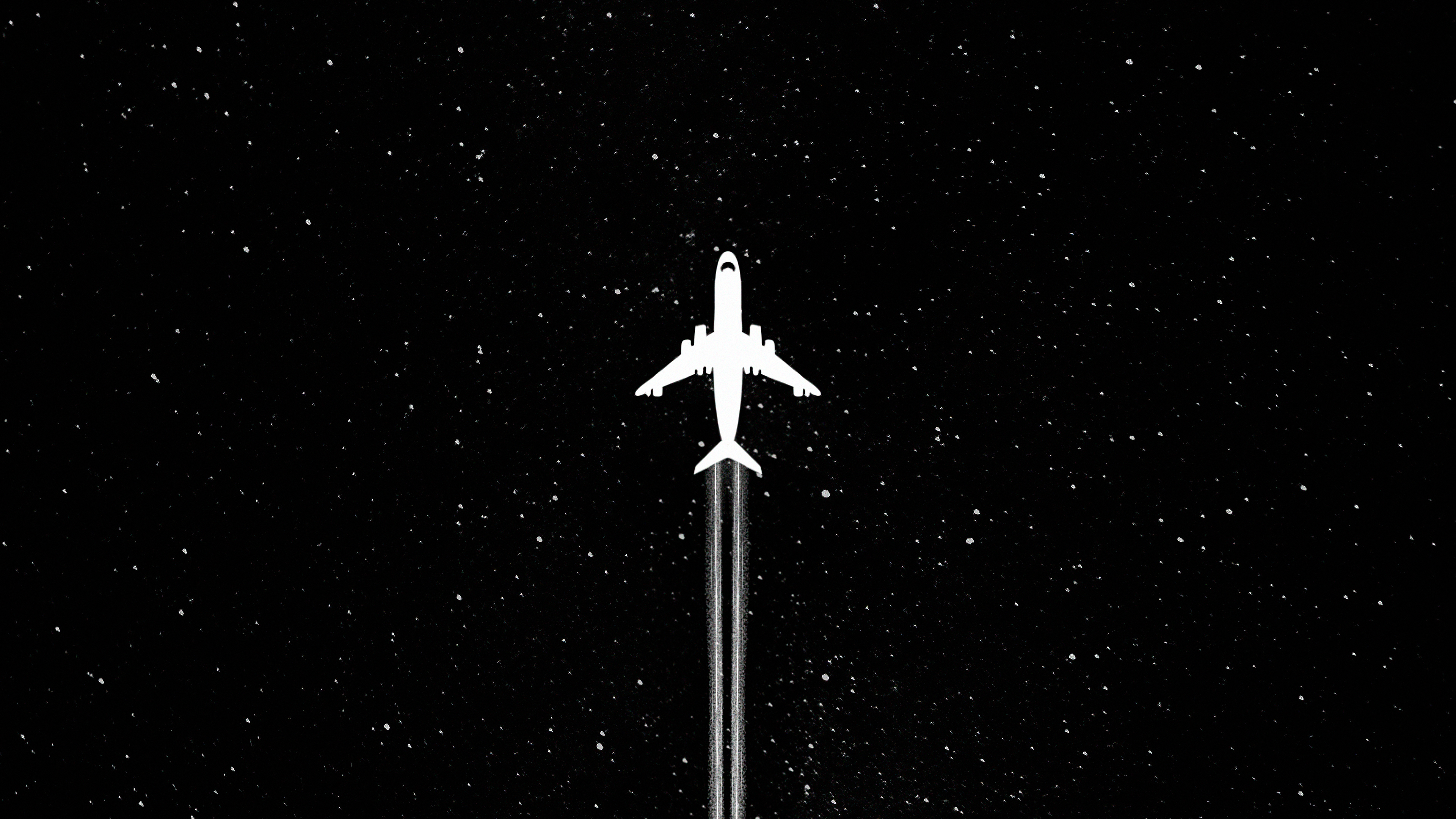 White Plane Dark Minimal 4k, HD Artist, 4k Wallpaper, Image, Background, Photo and Picture