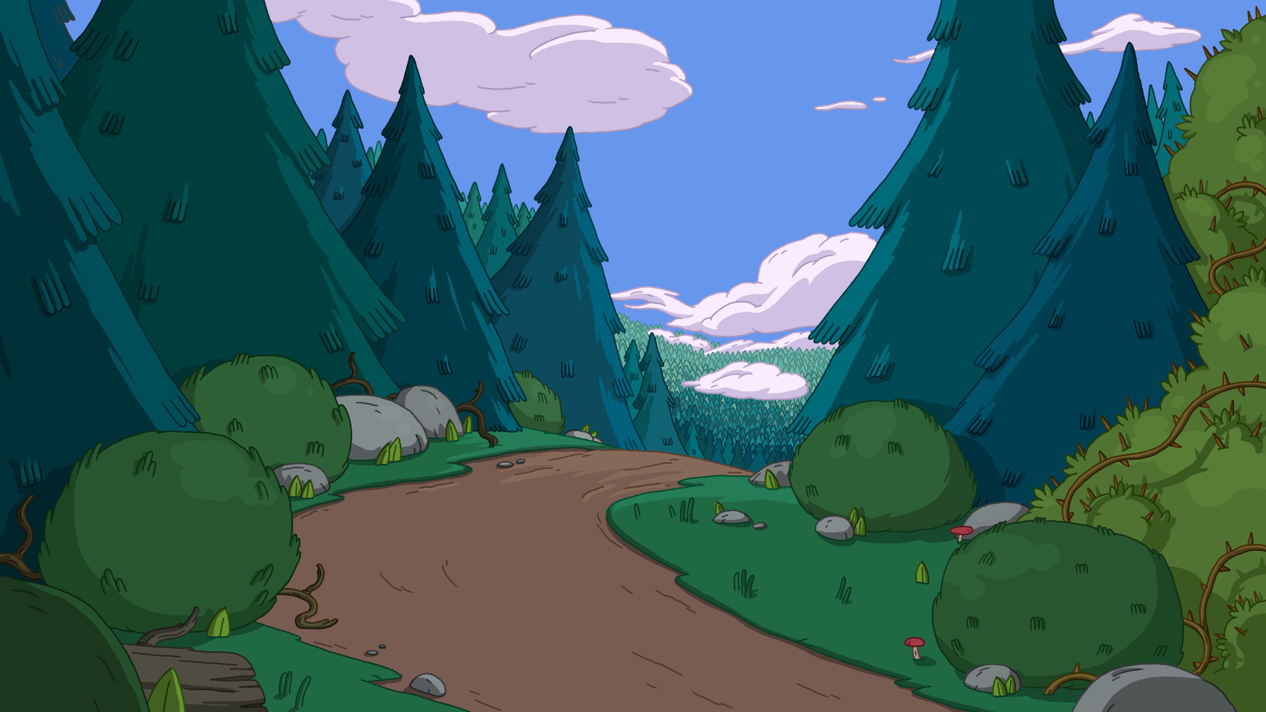 HD wallpaper: Adventure Time, cartoon, pathway, sky, nature, green color. Adventure time background, Adventure time cartoon, Adventure time wallpaper