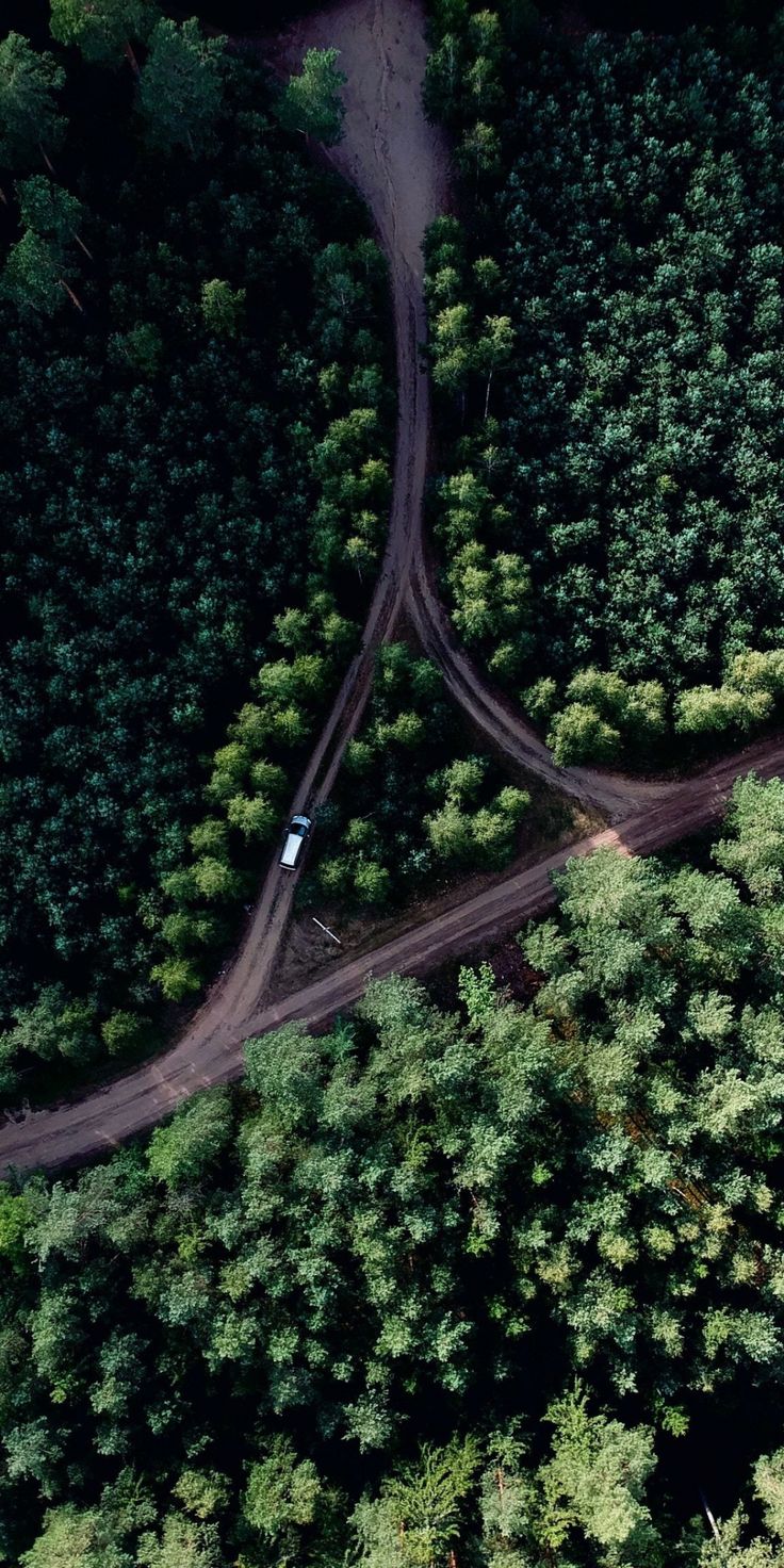 Dirt, pathway, aerial view, green trees, 1080x2160 wallpaper. Aerial view, Green trees, Nature wallpaper