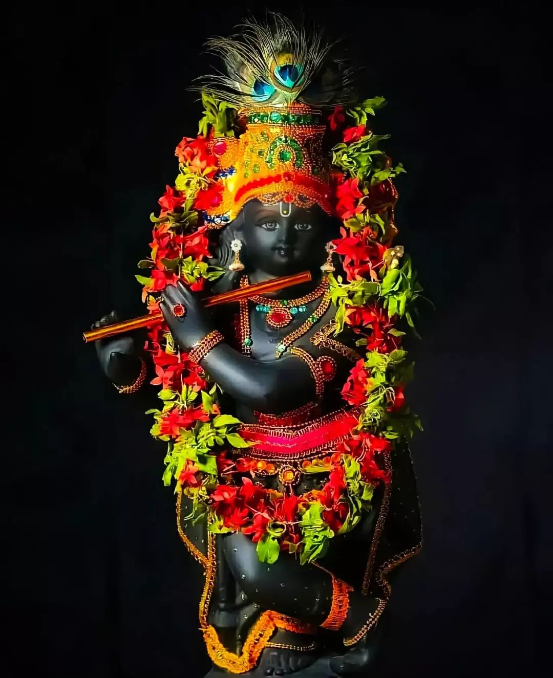 Black Full HD Krishna Image HD Wallpaper With Status