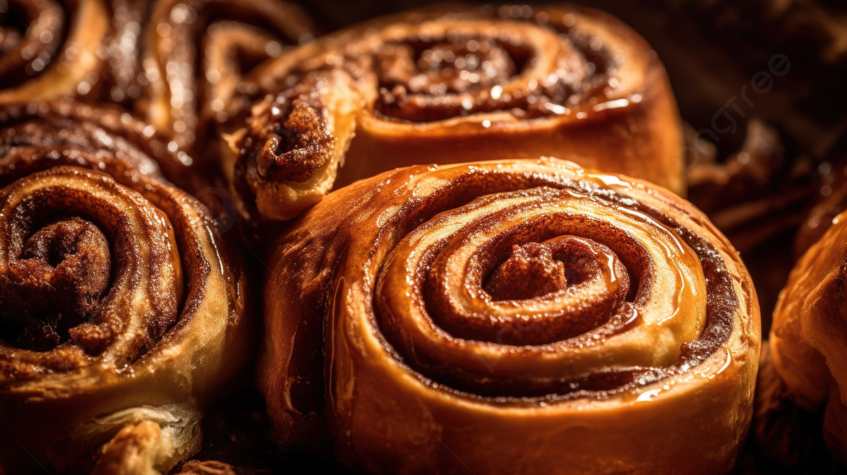 Cinnamon Buns With Caramel Drizzled Over Them Background, Cinnamon Roll Cinnamon Motif, HD Photography Photo, Food Background Image And Wallpaper for Free Download