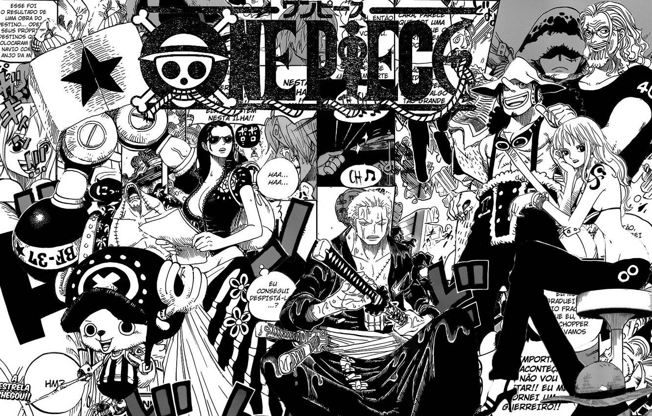 Download Anime Art Black And White One Piece Manga Characters Wallpaper