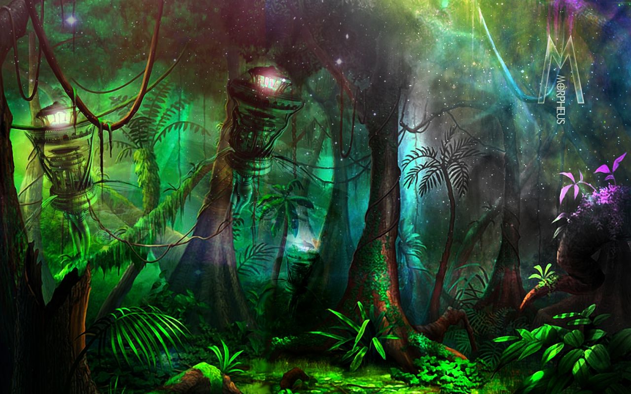 Jungle image, Fantasy image, Painting wallpaper