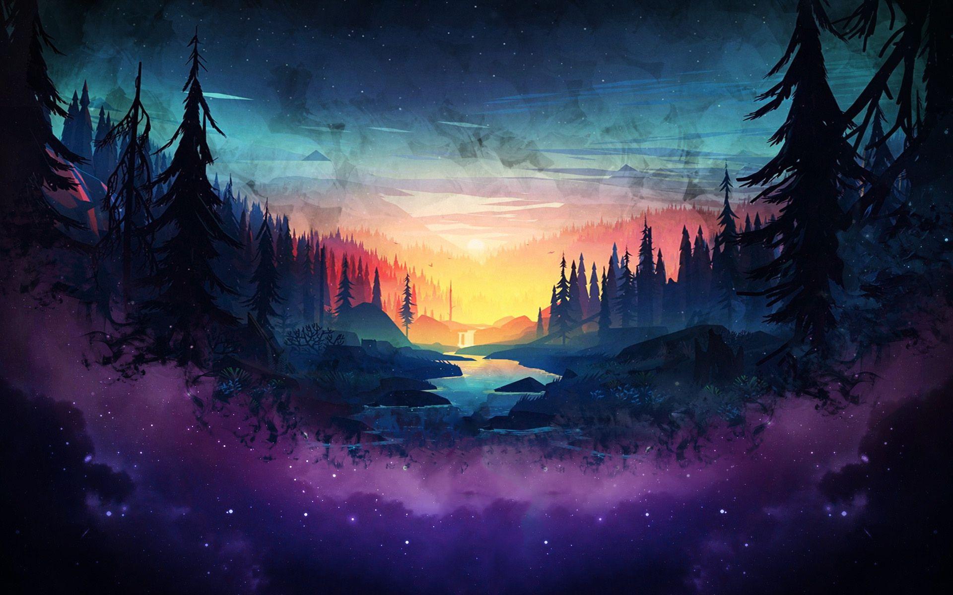 Wallpaper Nature Drawings