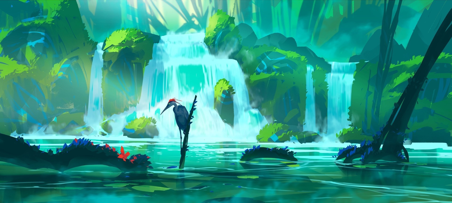 illustration, fantasy art, underwater, jungle, screenshot, computer Gallery HD Wallpaper