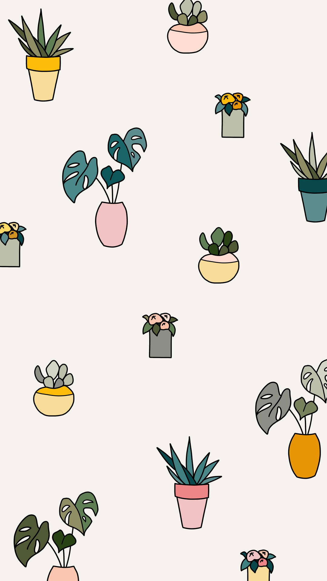 Download Aesthetic Vintage iPad Plant Cartoon Wallpaper