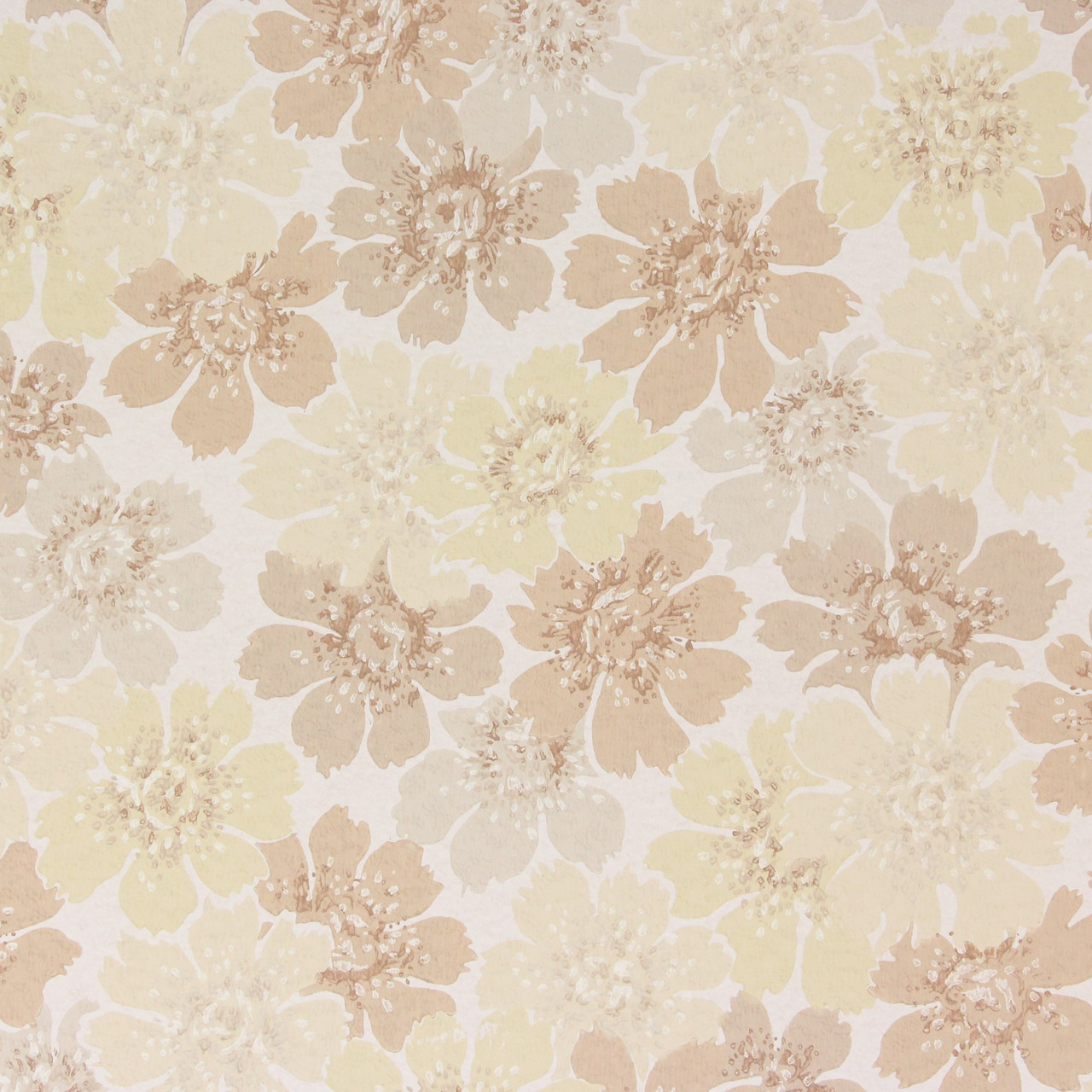 1960s Vintage Wallpaper Brown Beige Flowers's Vintage Wallpaper