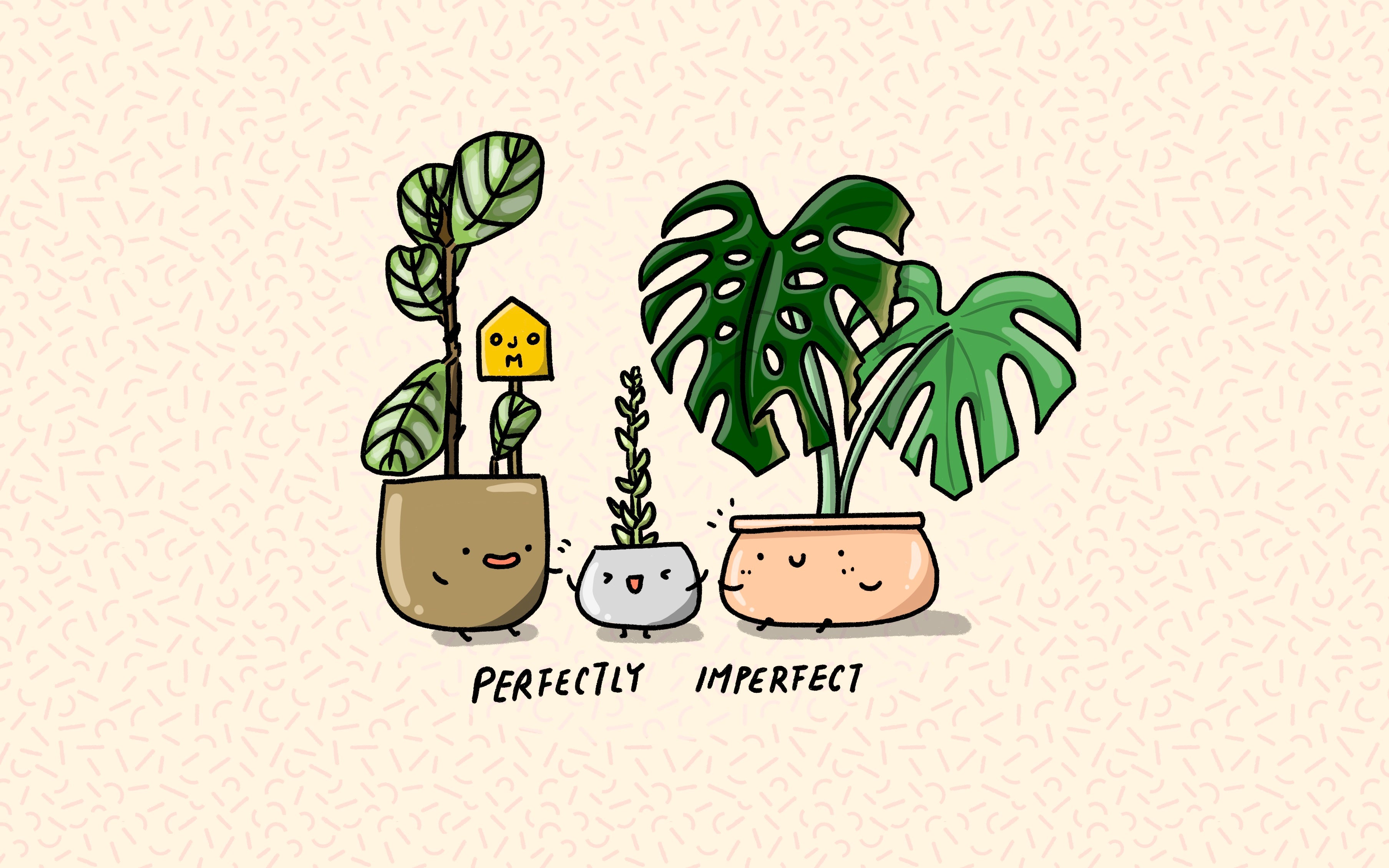 Plant Illustration Wallpaper for Laptop, Tablet, Phone