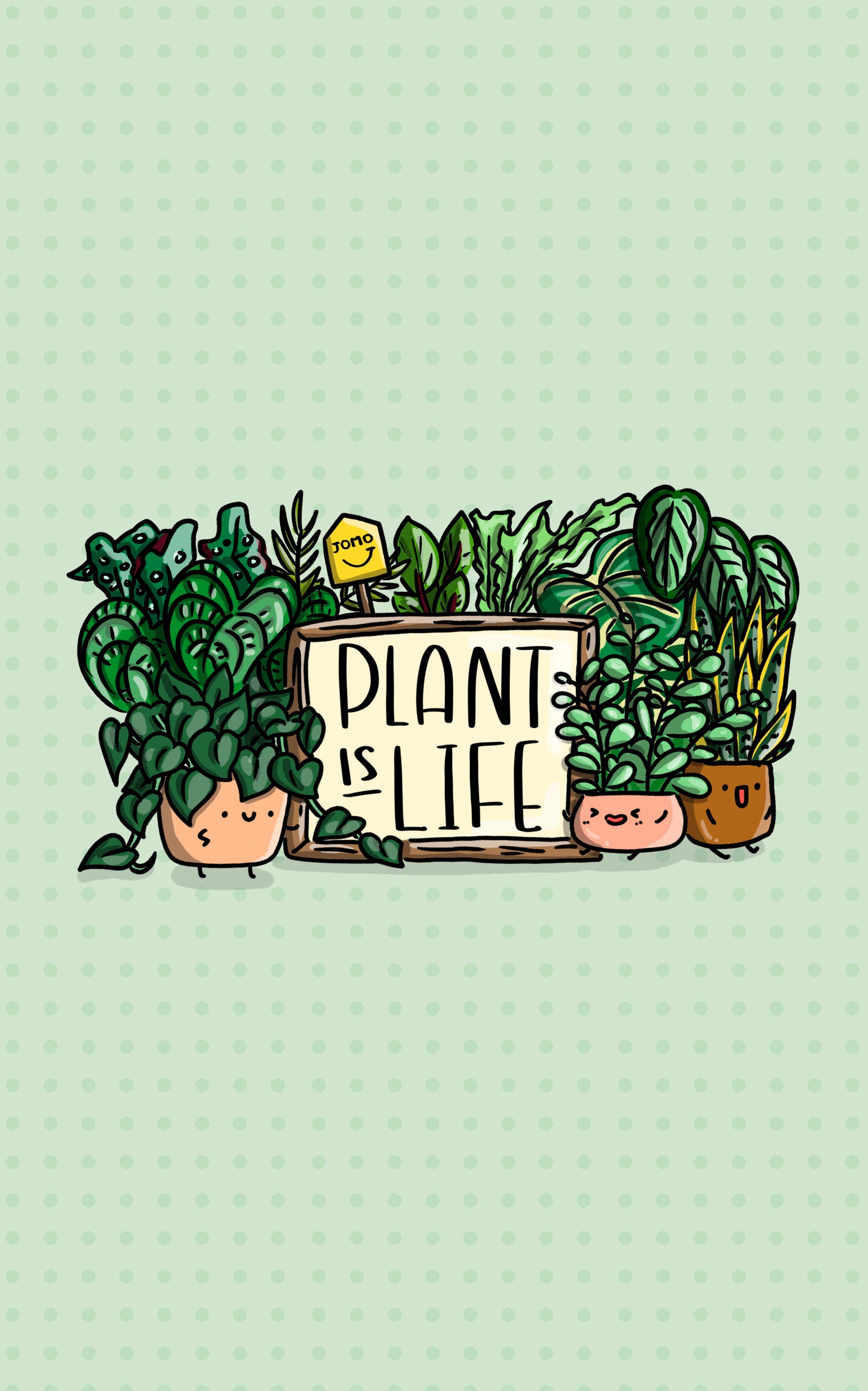 Plant Illustration Wallpaper for Laptop, Tablet, Phone