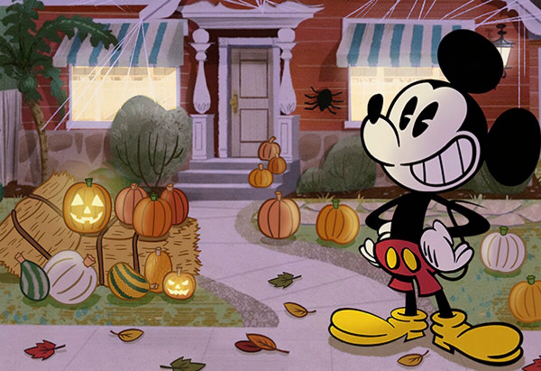 Halloween Mickey Mouse House Print Poster Runaway Railway