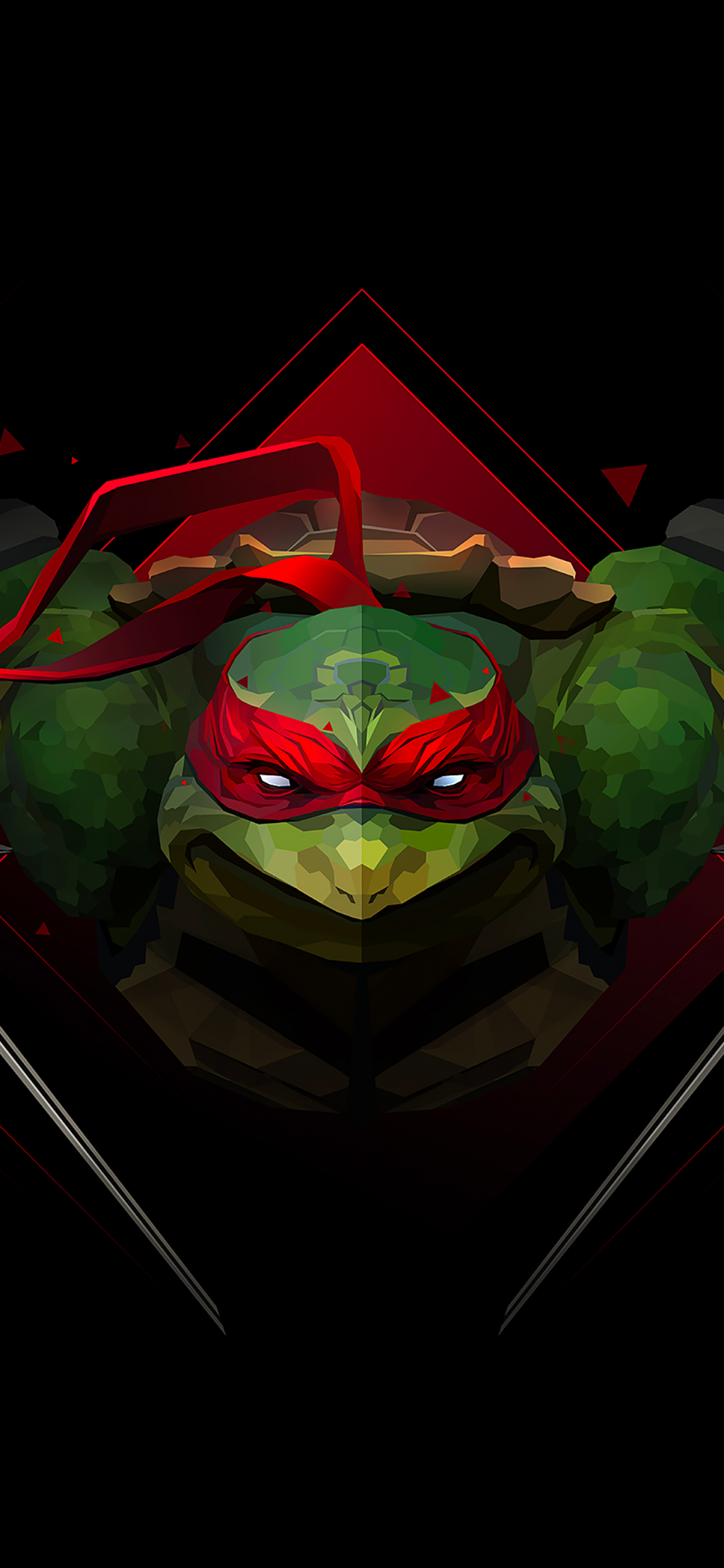 Raphael Wallpaper 4K, TMNT, Low poly, Artwork, AMOLED