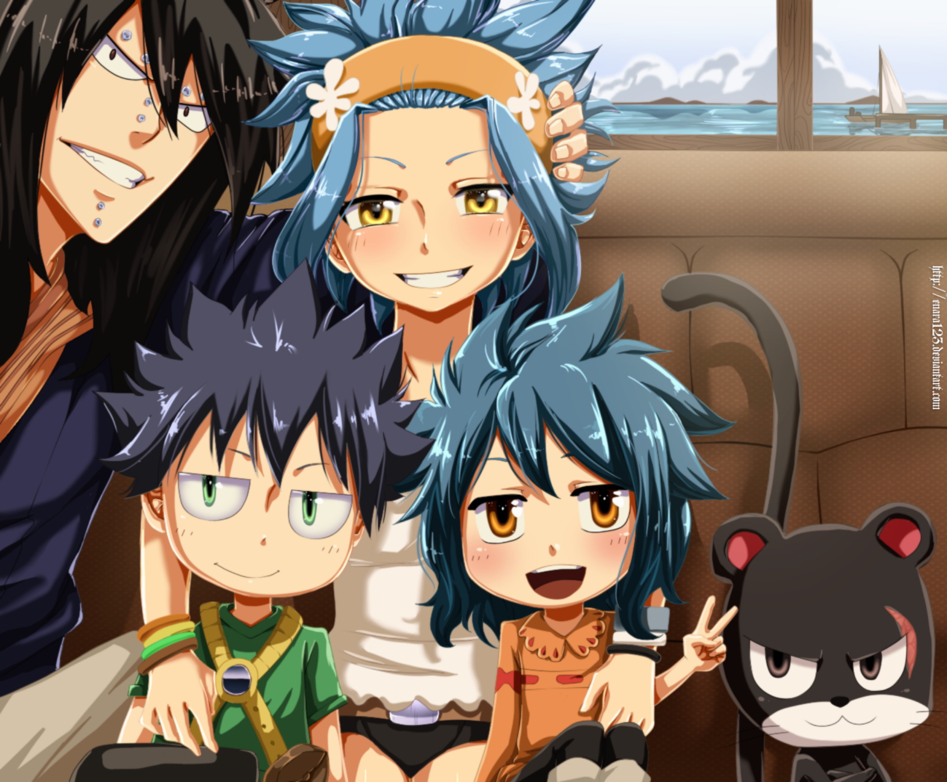 Panther Lily (Fairy Tail), Child, Gajeel Redfox, Levy McGarden wallpaper