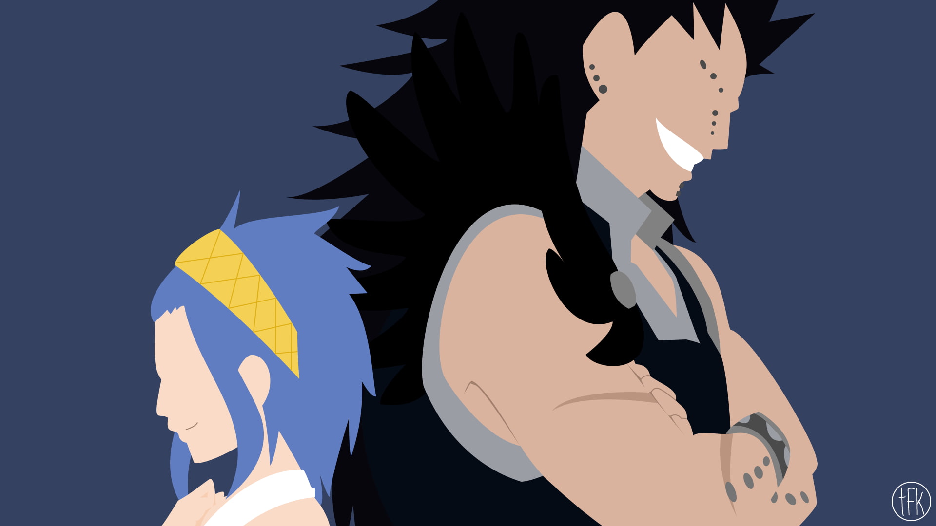 Wallpaper / Gajeel Redfox, Levy McGarden, Fairy Tail, Anime, 1080P free download