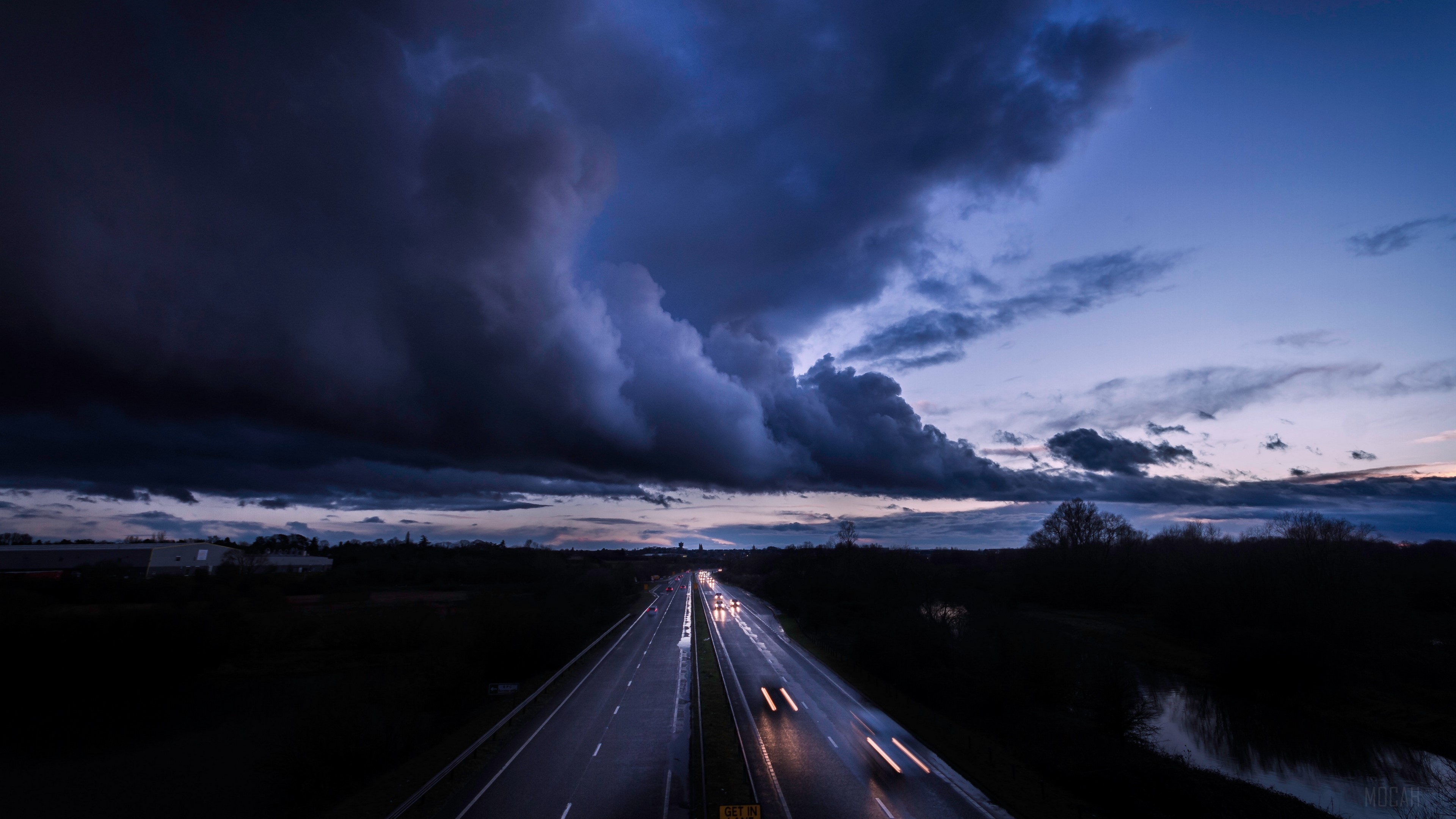 road, clouds, cloudy, horizon, movement 4k Gallery HD Wallpaper