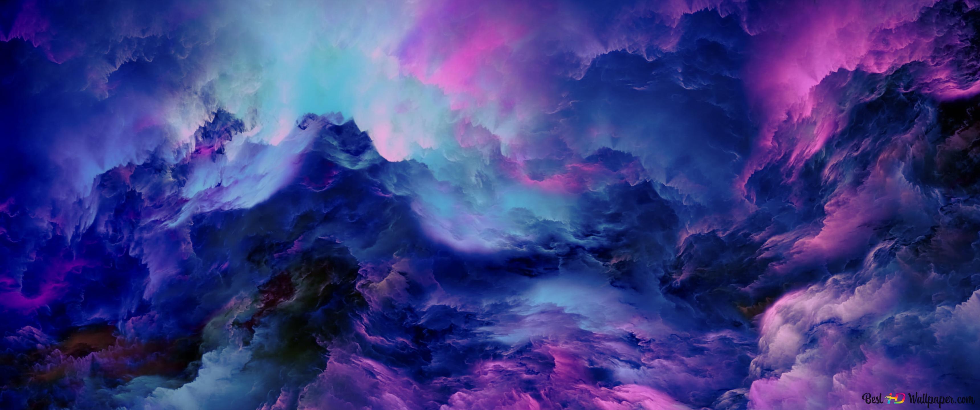 Abstract view created from colorful clouds 4K wallpaper download