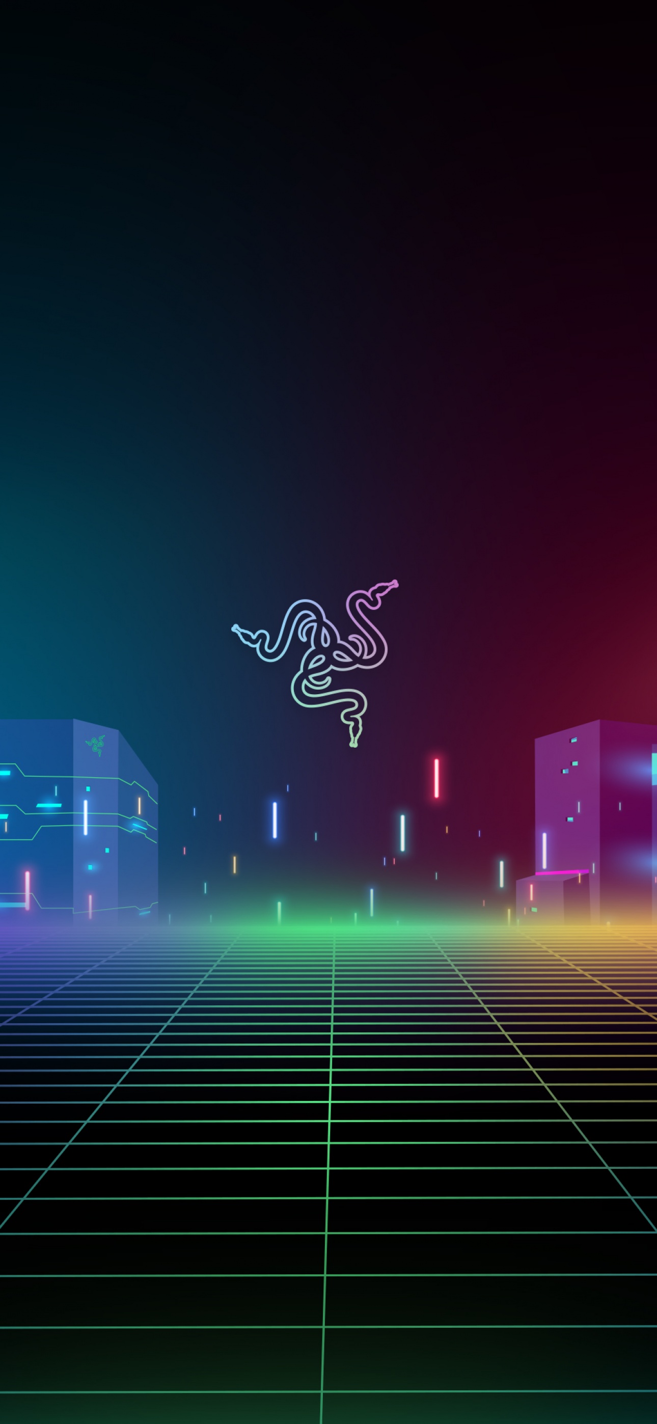 Razer Wallpaper 4K, Cyber city, Neon, Colorful