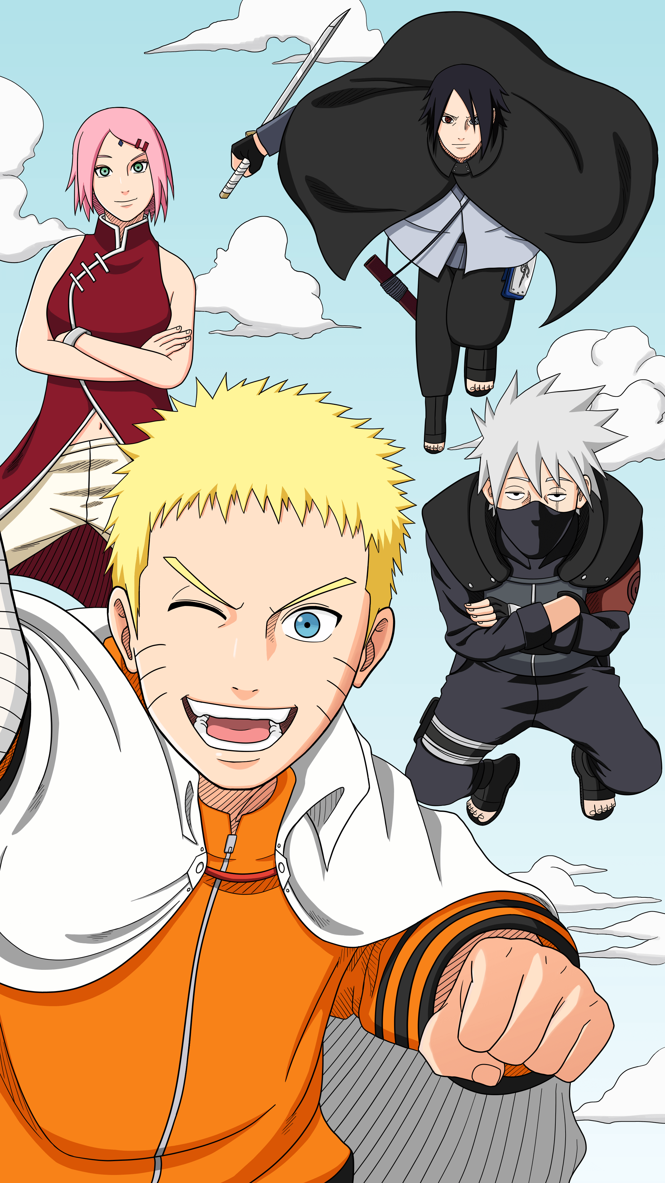 Naruto Team 7 Phone Wallpaper