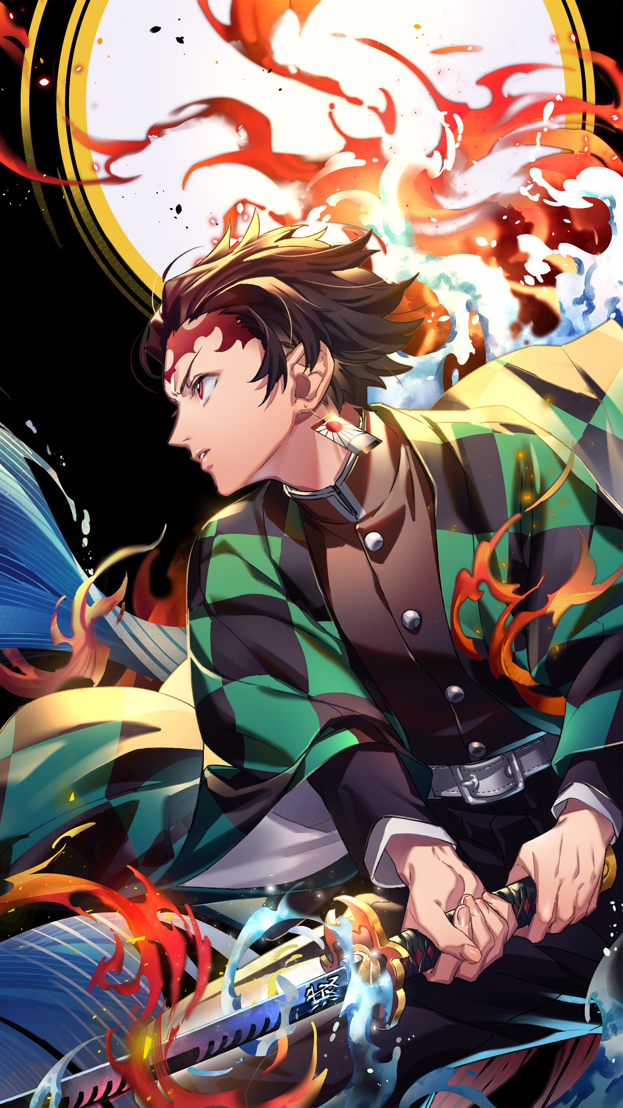 Tanjiro Water Flame Kimetsu No Yaiba Live Wallpaper - MoeWalls