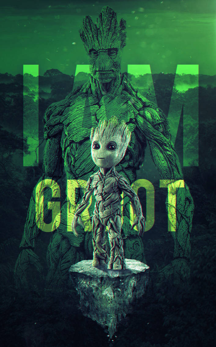 Download I Am Groot Green Wallpaper