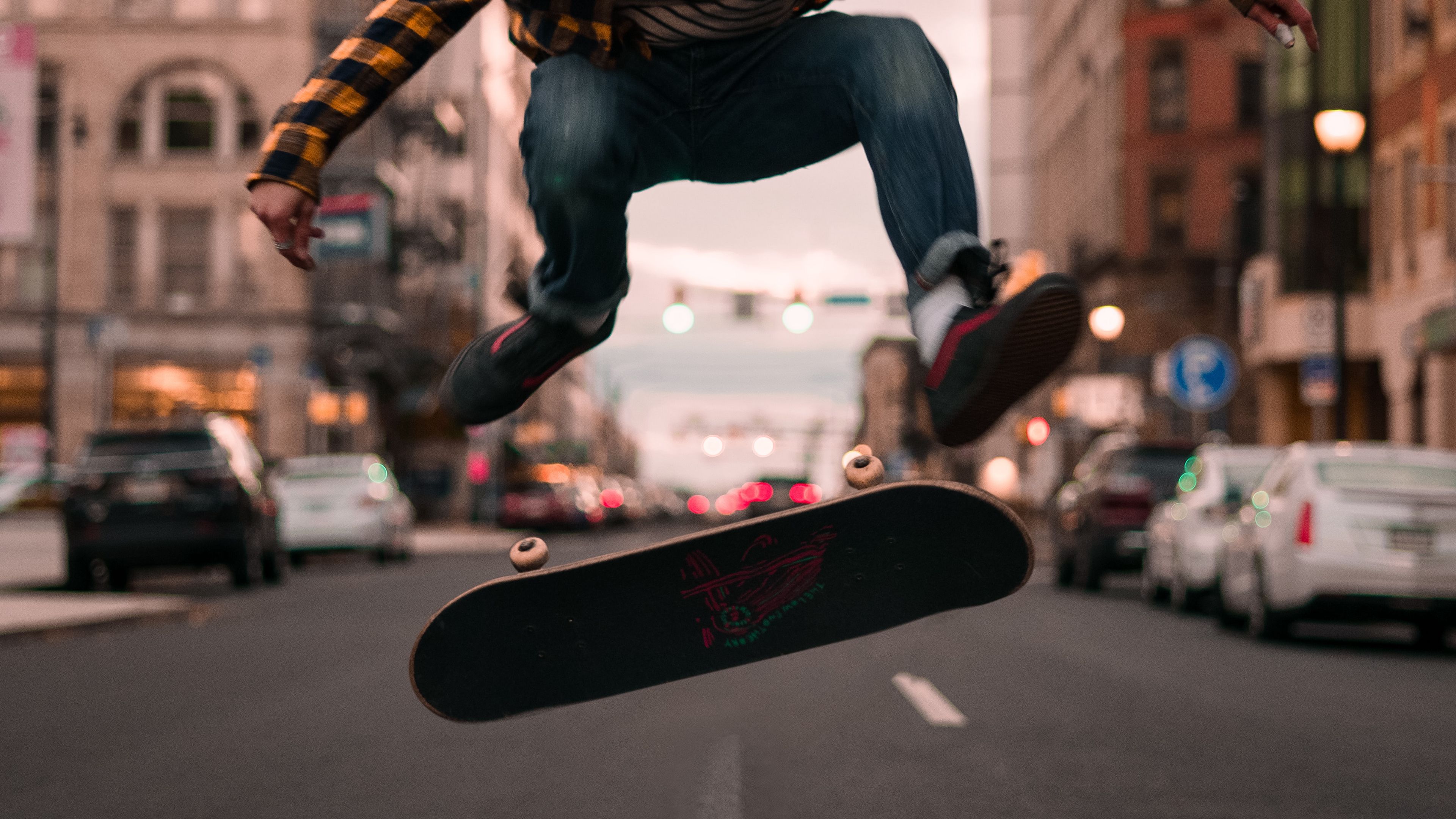 Download wallpaper 3840x2160 man, skateboard, jump, trick, skate 4k uhd 16:9 HD background