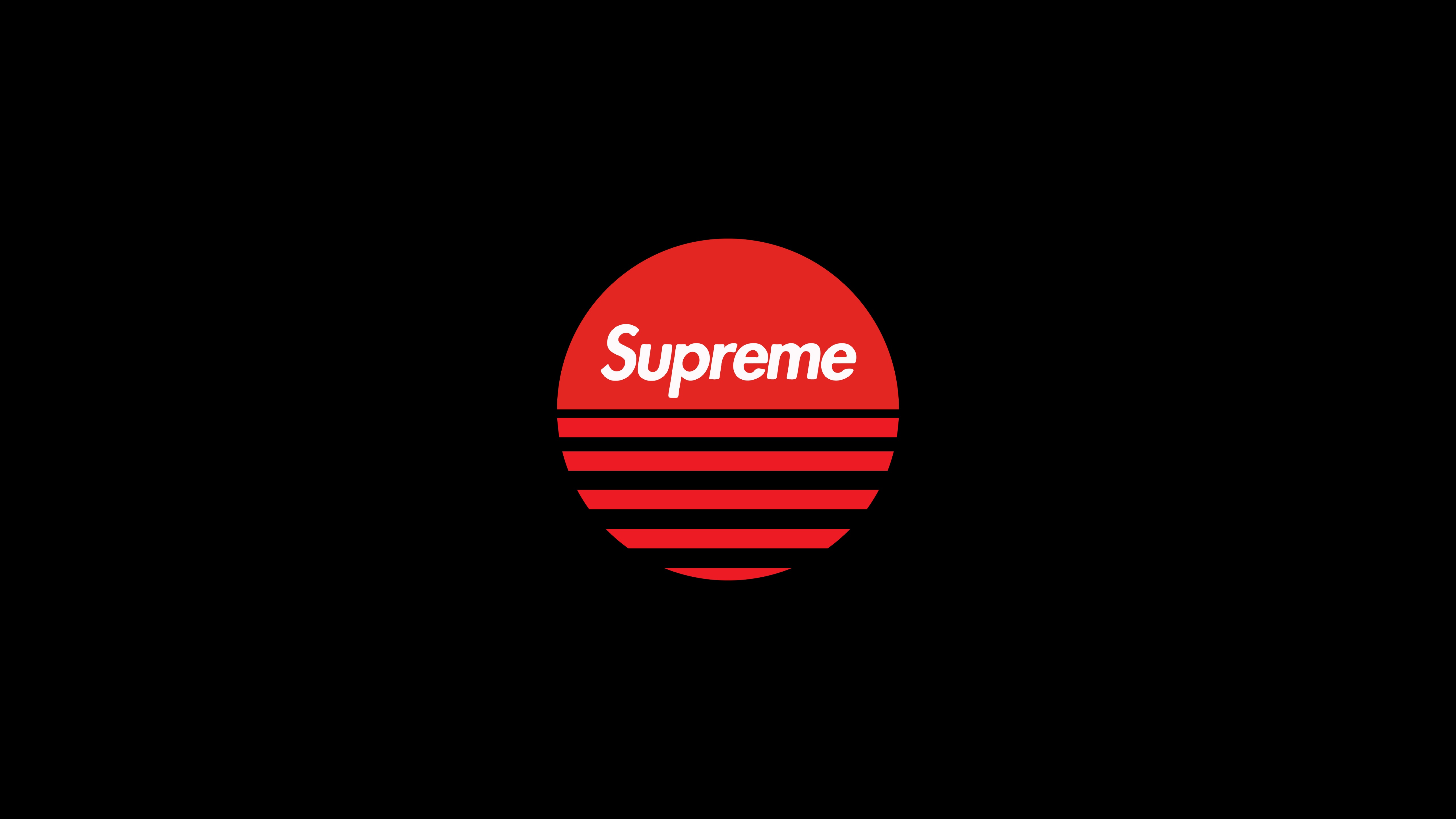 Supreme Wallpaper 4K, Sun, Black background, 5K, 8K