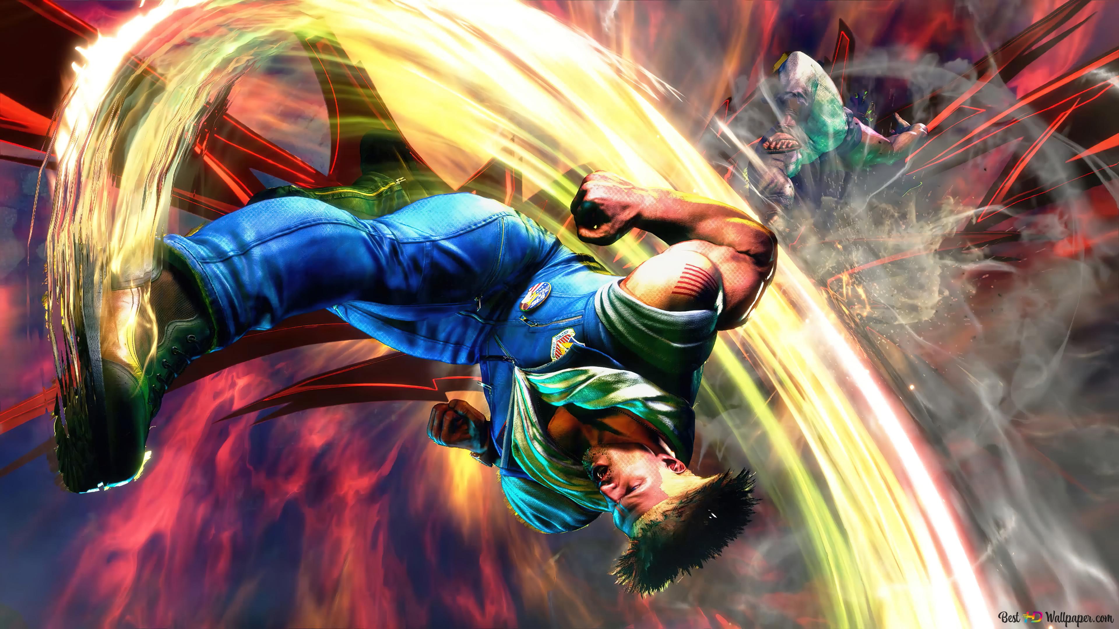 Street Fighter 6 Guile flash kick 4K wallpaper download