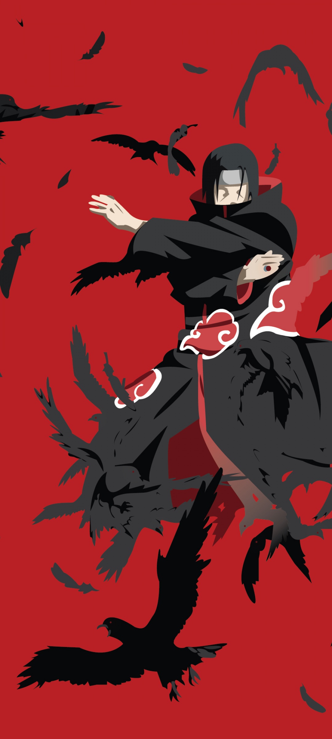 Itachi Uchiha Wallpaper 4K, Naruto, Red background