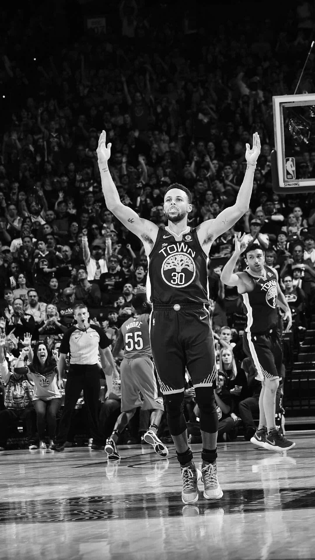 Download Basketball Aesthetic Stephen Curry Black And White Wallpaper