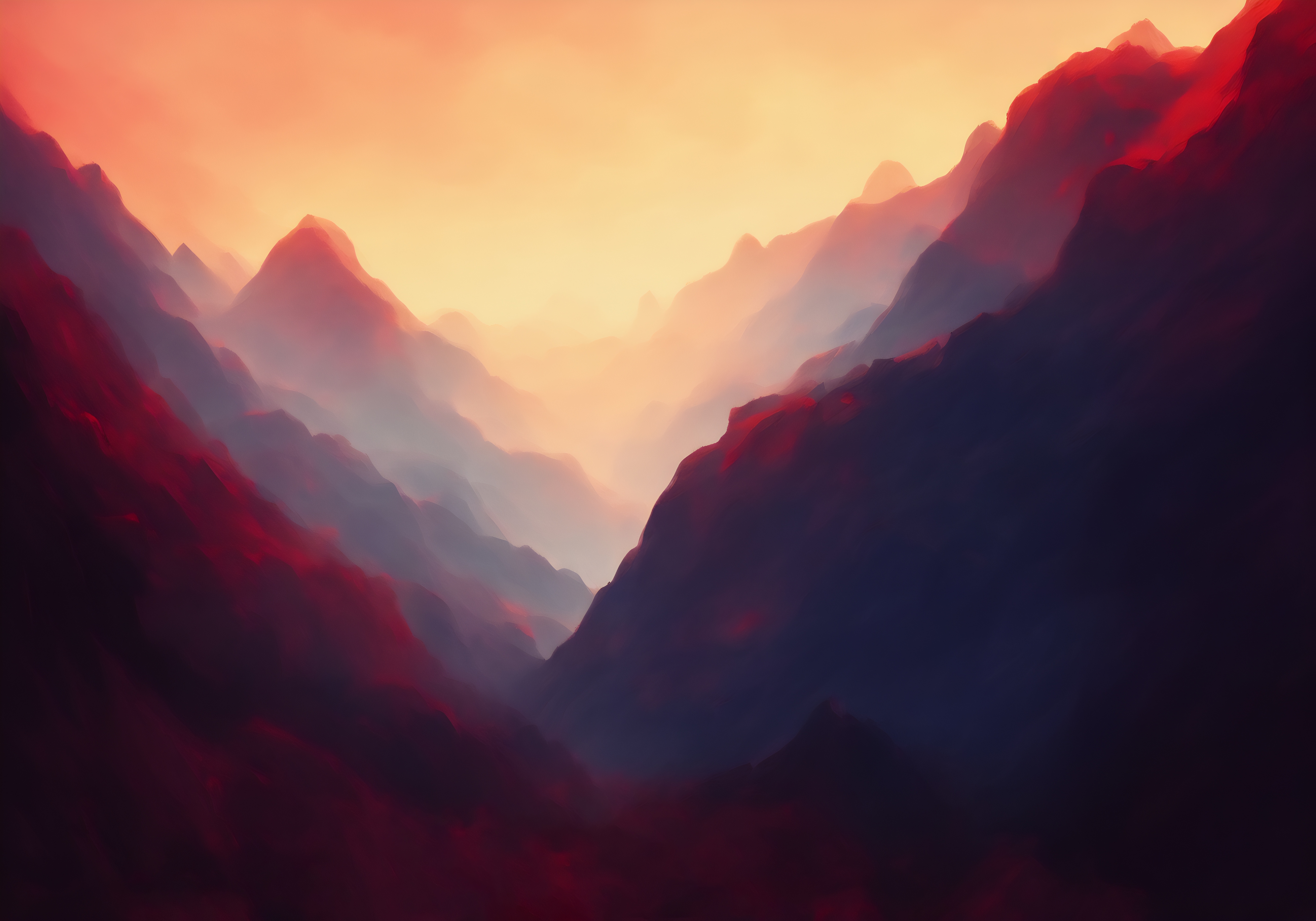 Wallpaper, abstract, landscape, ai art, colorful, vibrant 5120x3584