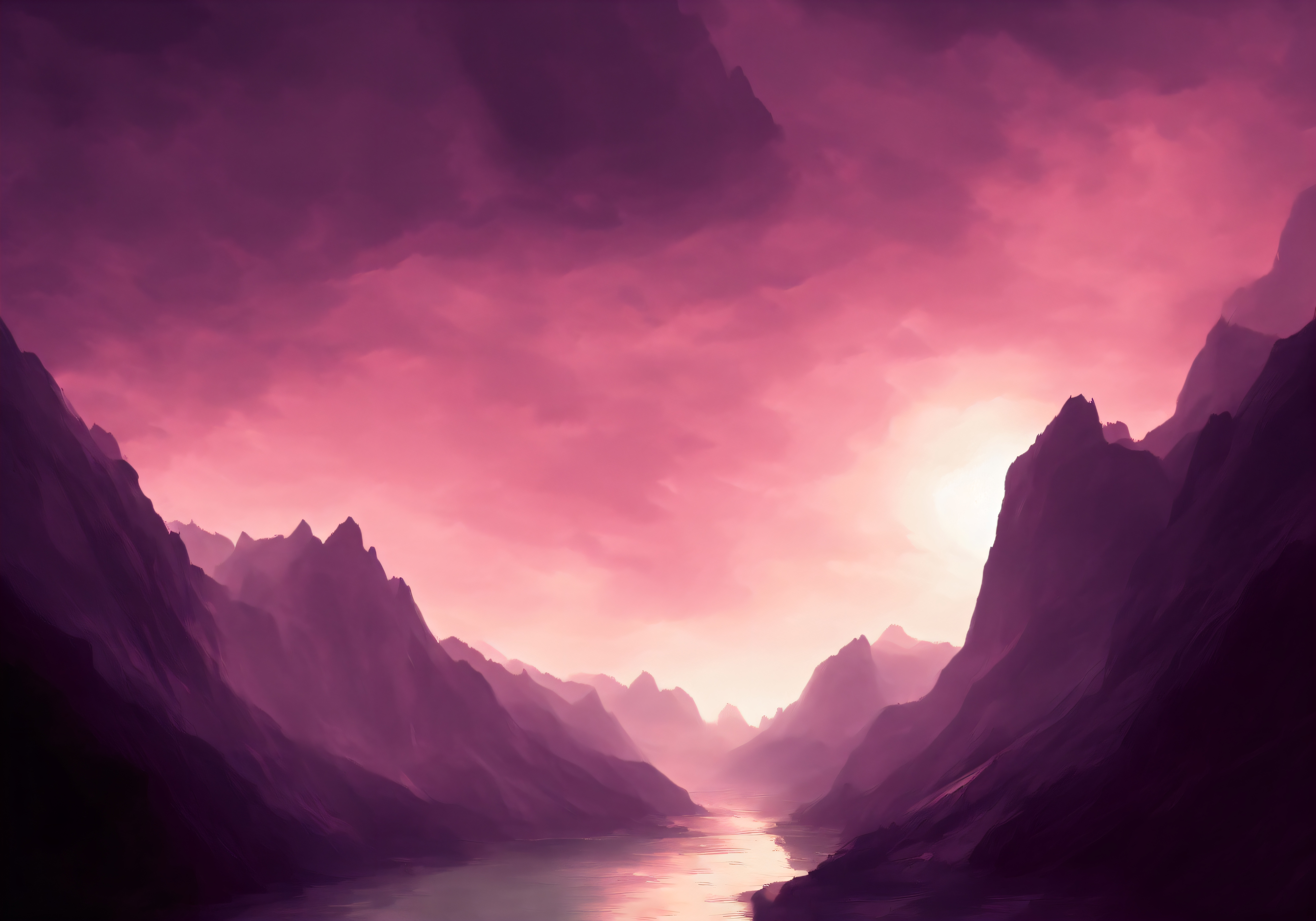 Wallpaper, abstract, landscape, ai art, colorful, vibrant 5120x3584