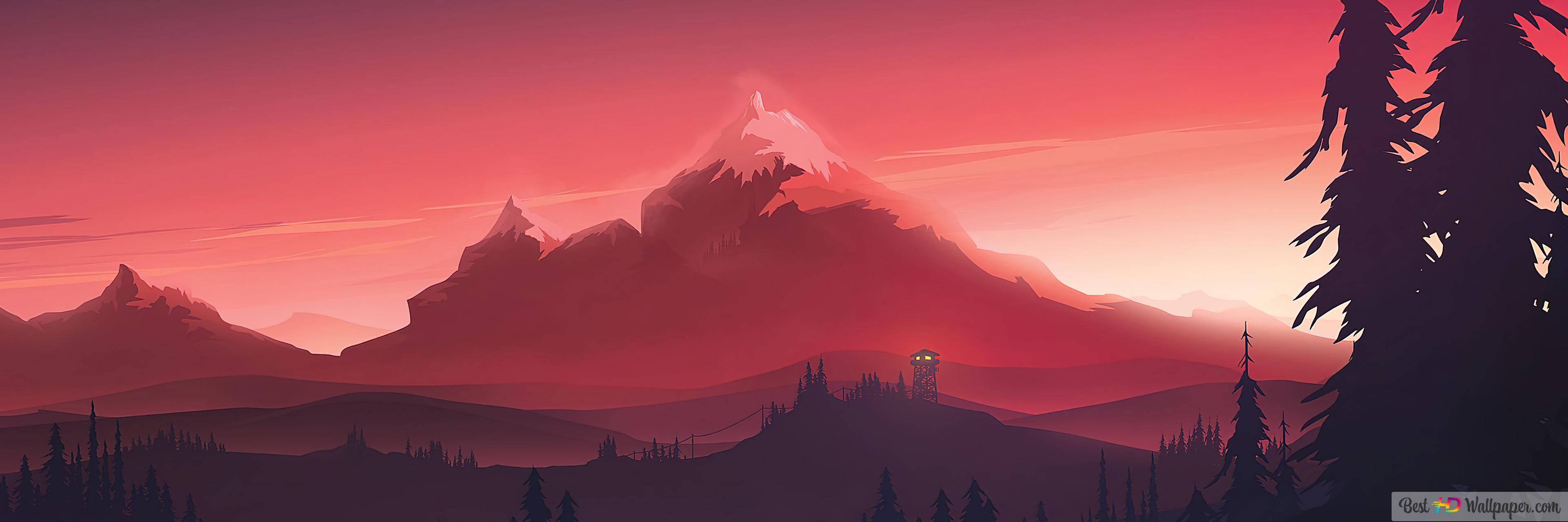 Mountains Minimalist Scenery 4K wallpaper download