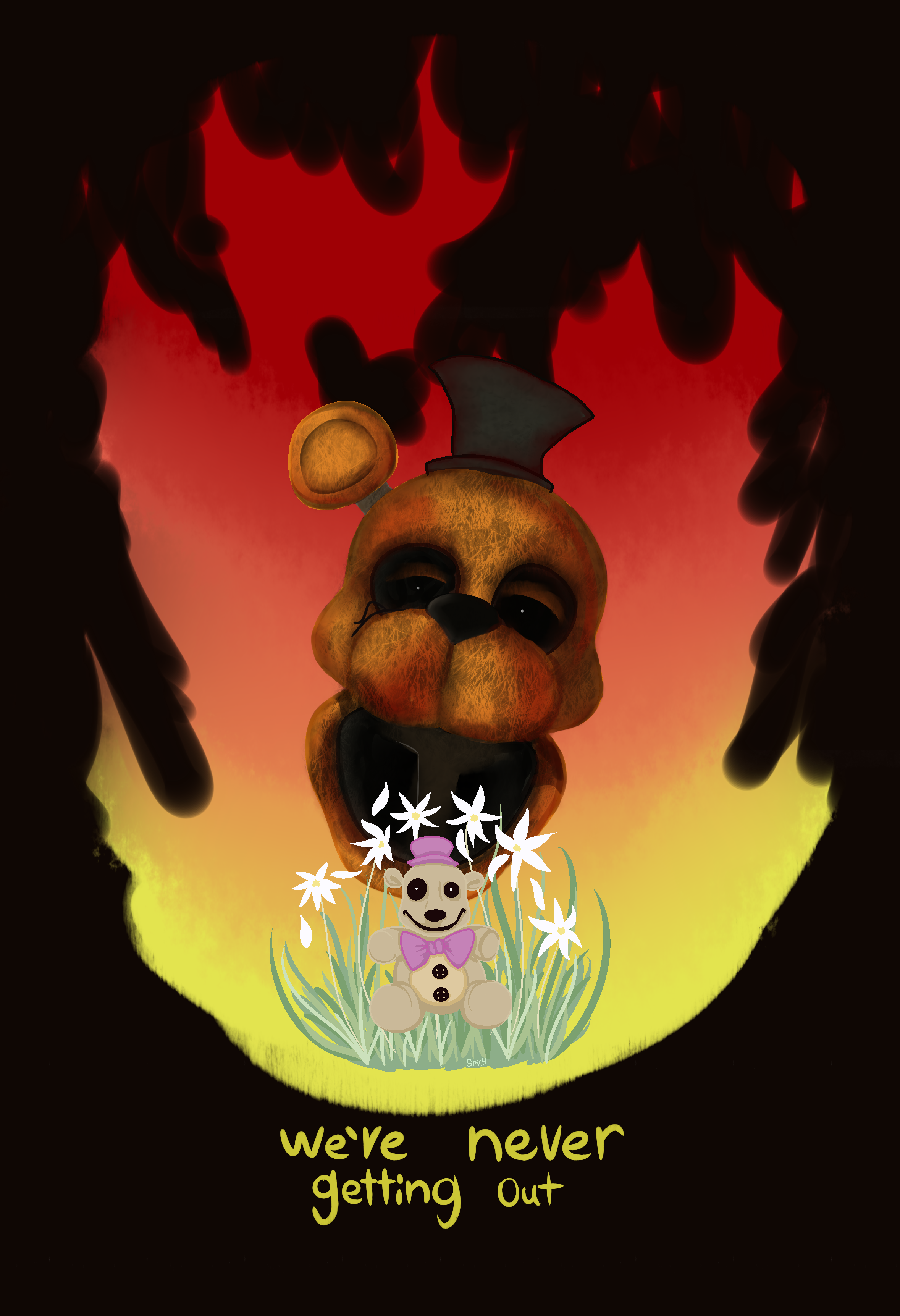 we're never getting out (FNaF VHS fanart)