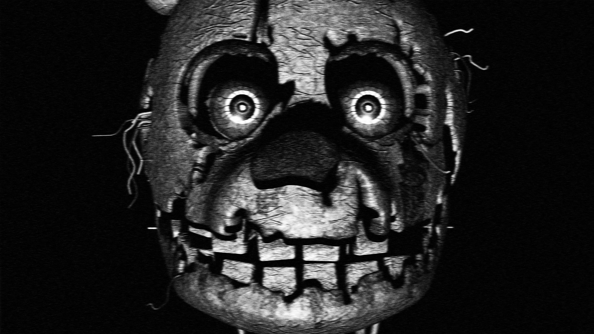 Remade that one spooky image of Springtrap from Squimpus McGrimpus' FNAF VHS series