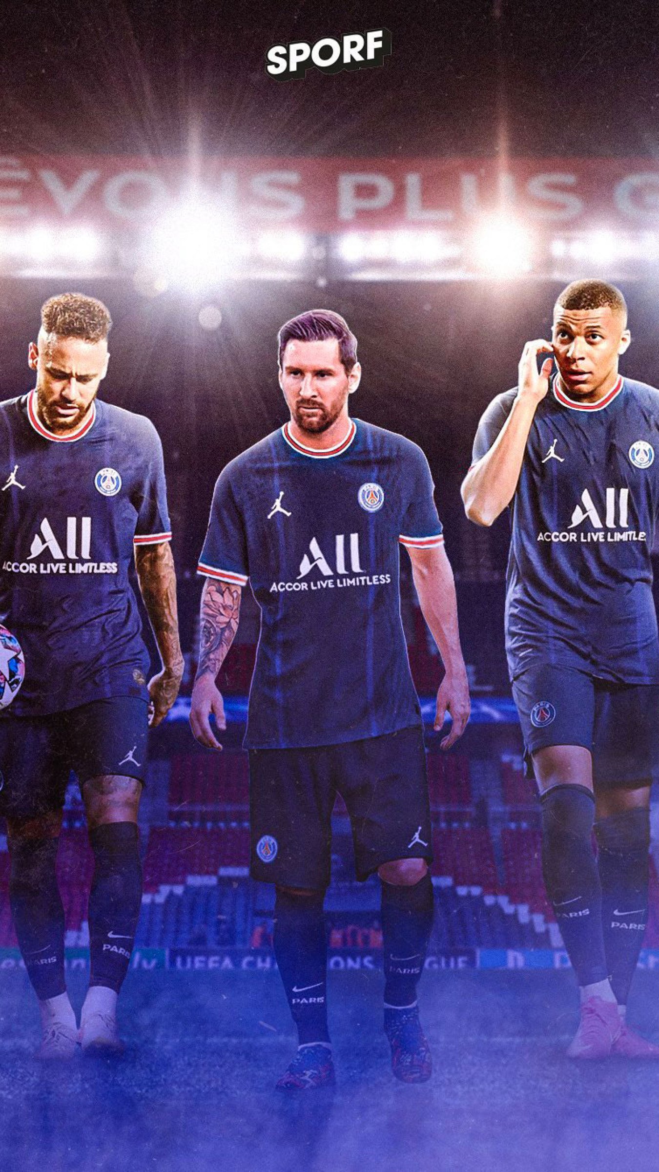 Lionel Messi Kylian Mbappe Neymar PSG Wallpaper Download