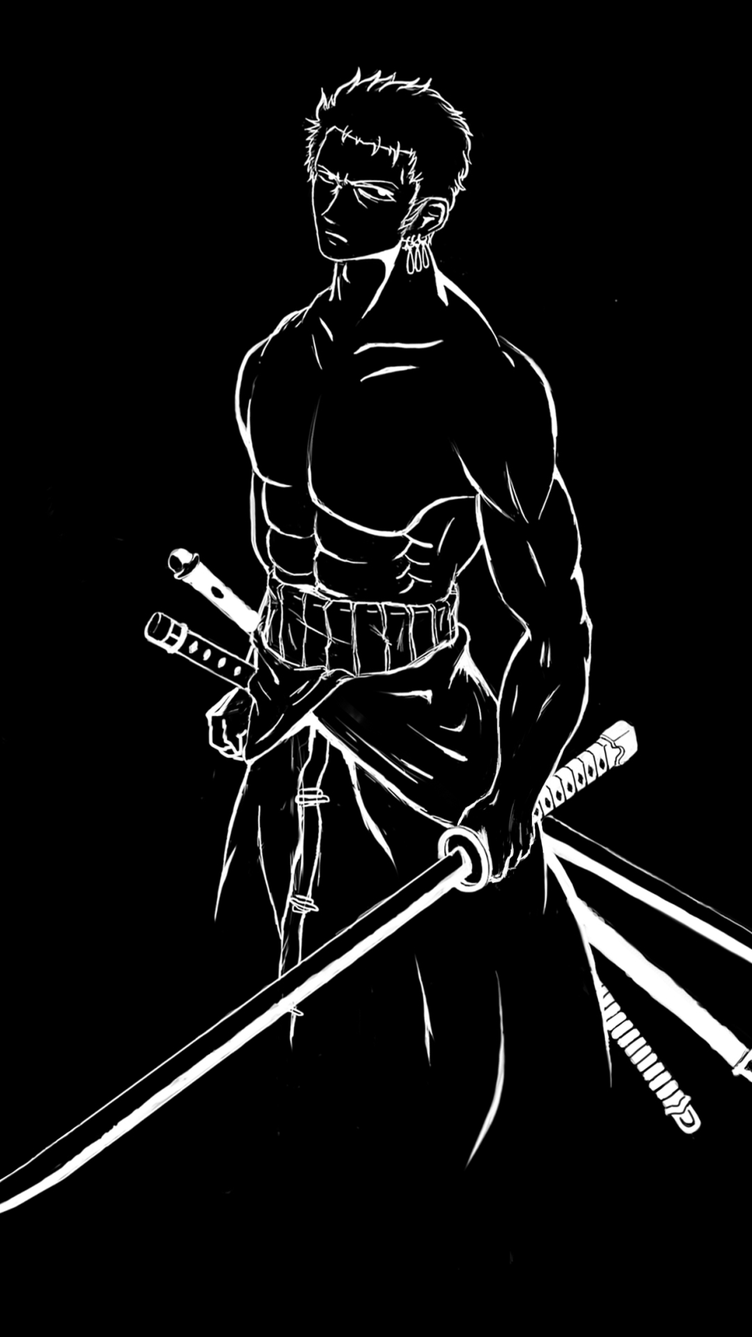 Mobile wallpaper: Anime, Black & White