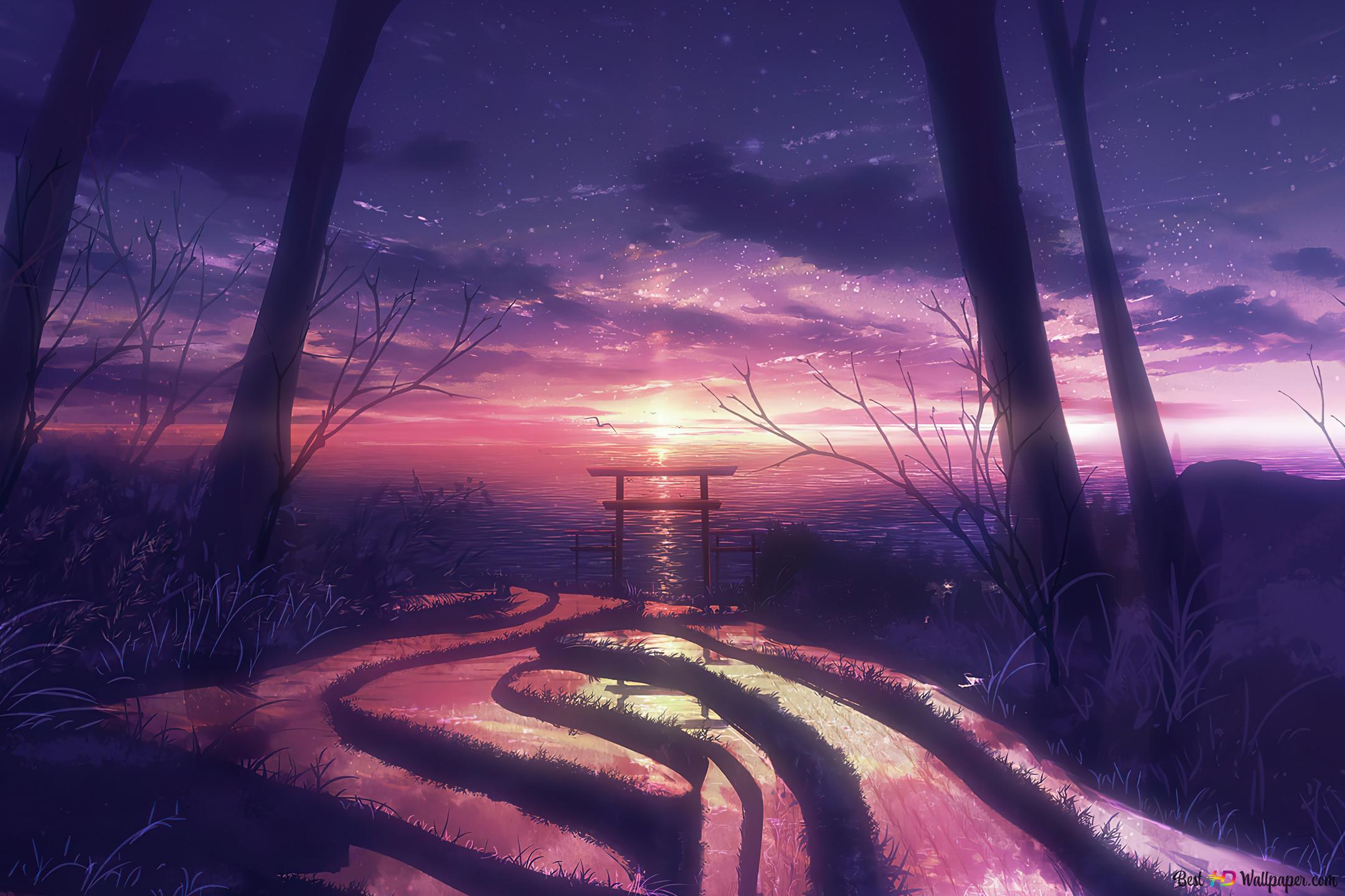 Rice Paddies Field Torii Gate 4K wallpaper download