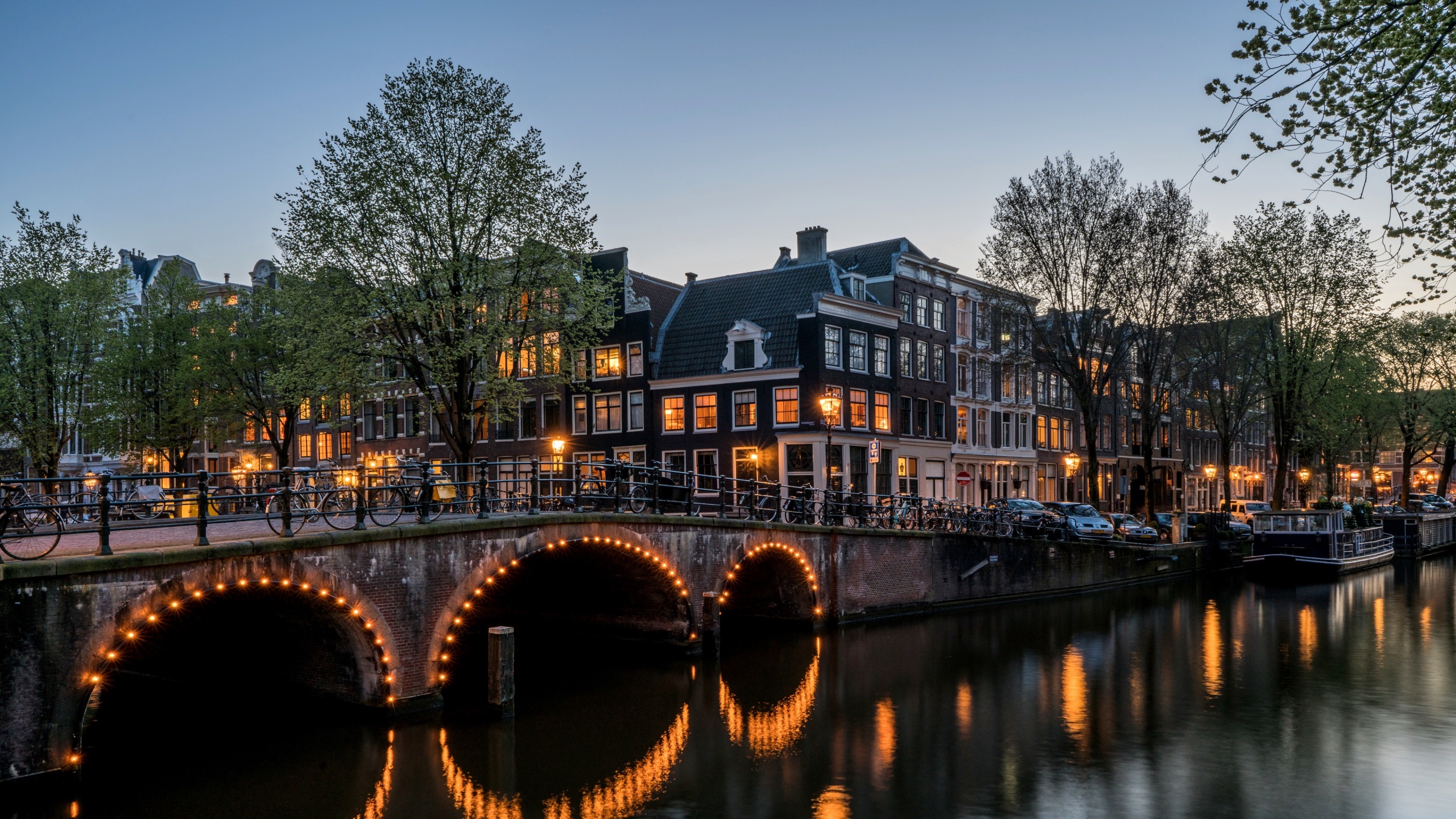 Wallpaper 4k canal, buildings, bridge, amsterdam, keizersgracht 4k Wallpaper