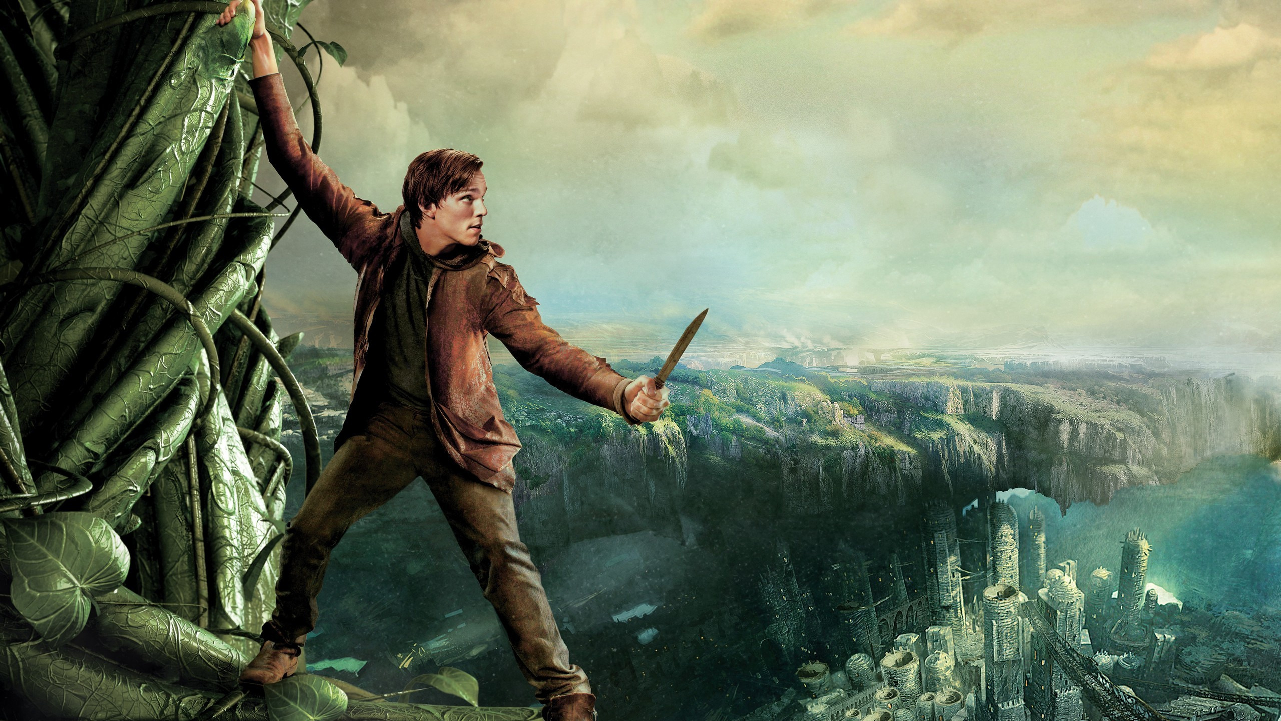 Download wallpaper tale, Jack the giant Slayer, Nicholas Hoult, Jack the Giant Slayer, Beanstalk, section films in resolution 2560x1440