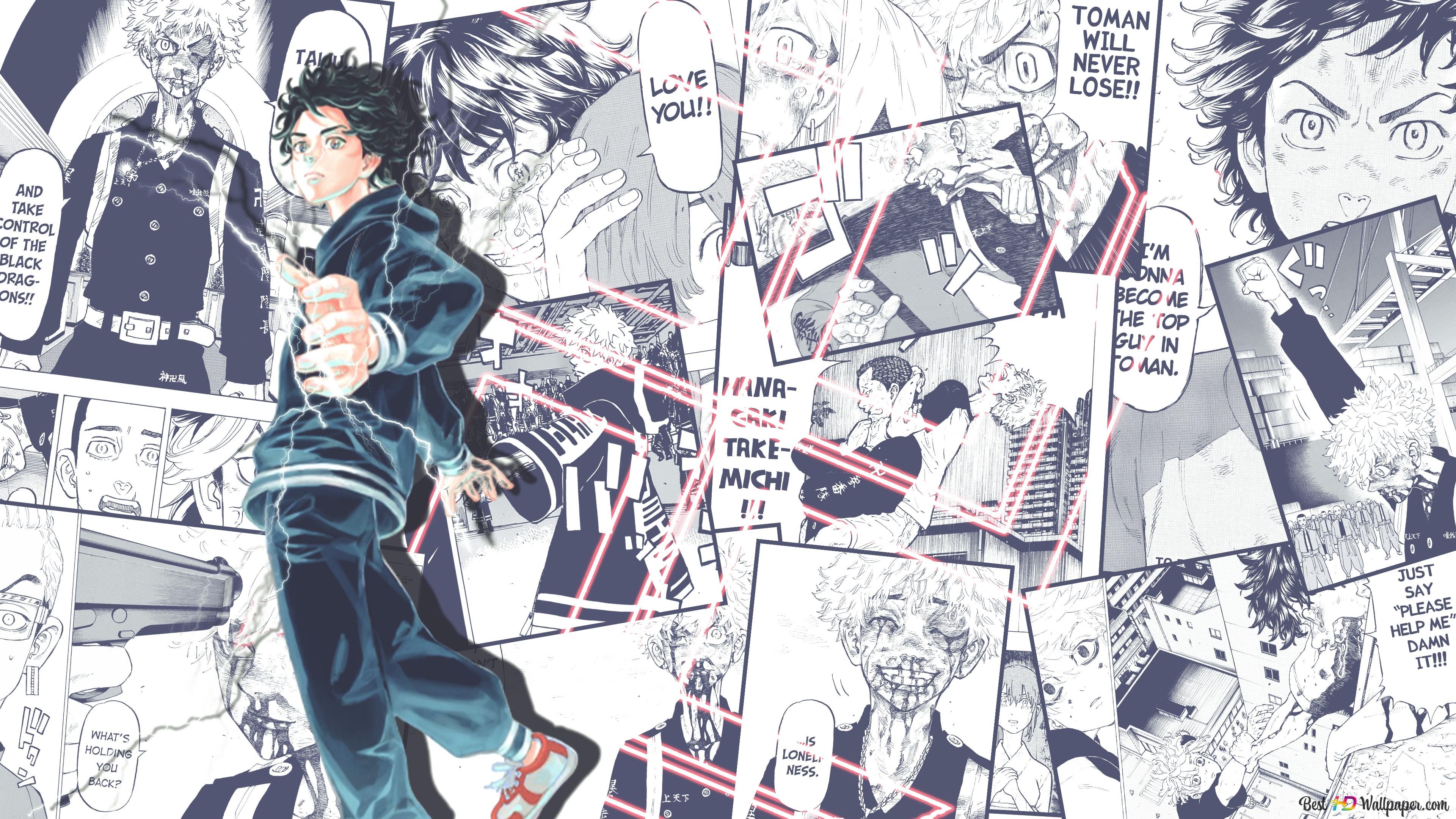 Tokyo revengers takemichi hanagaki collage 4K wallpaper download