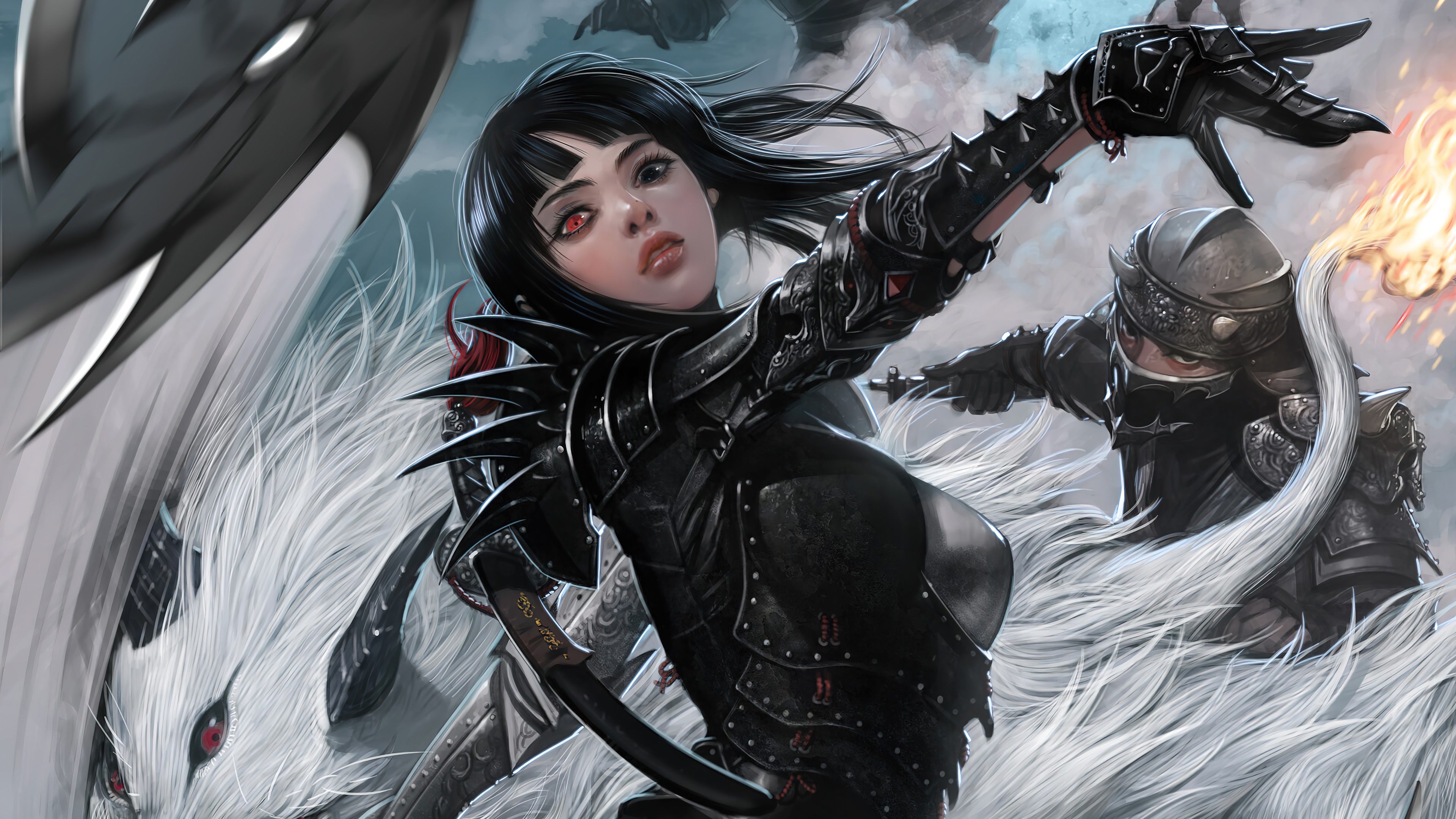 ninja, girl, fantasy, art, 4k Gallery HD Wallpaper