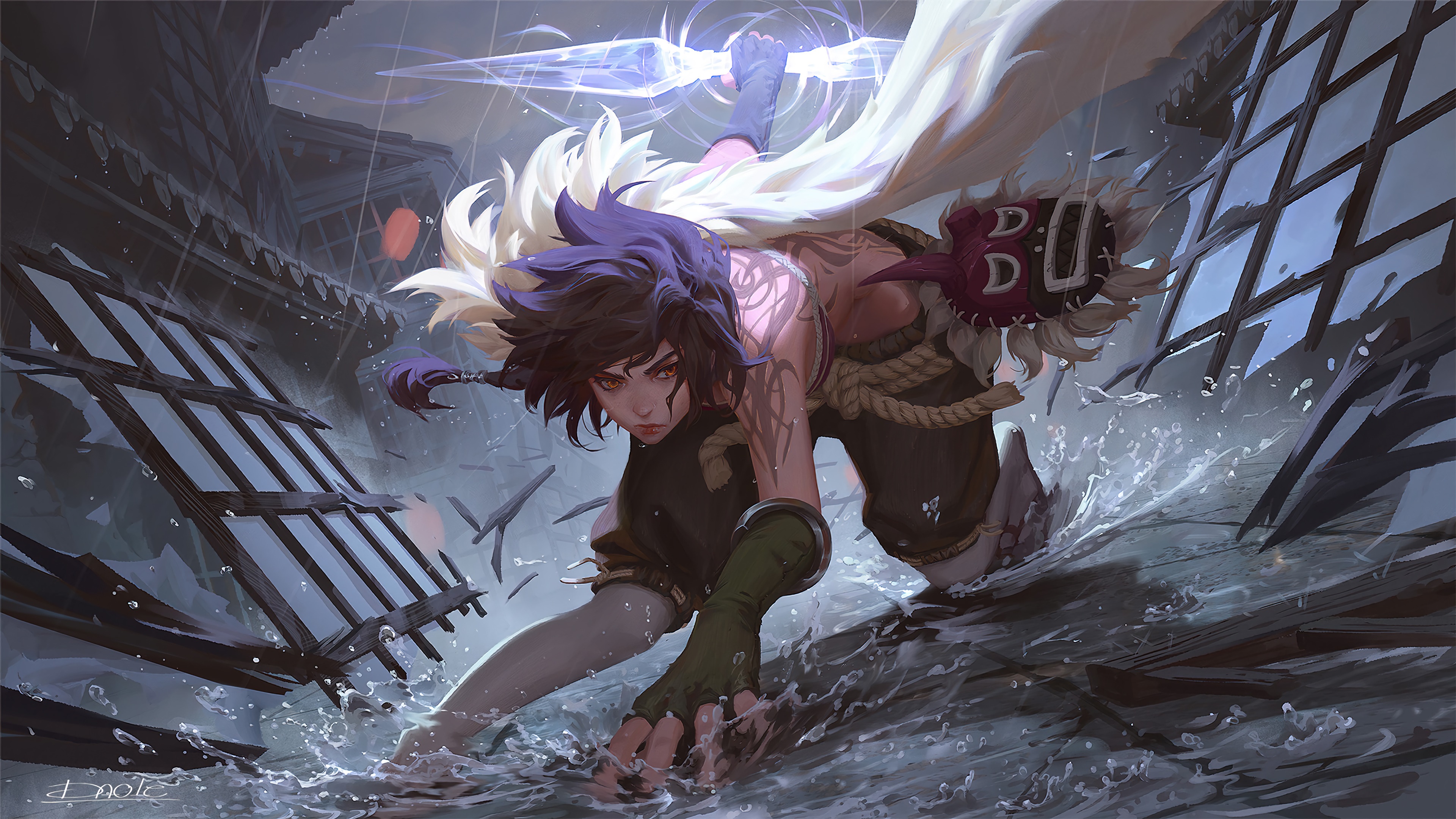 ninja, girl, fantasy, art, 4k Gallery HD Wallpaper