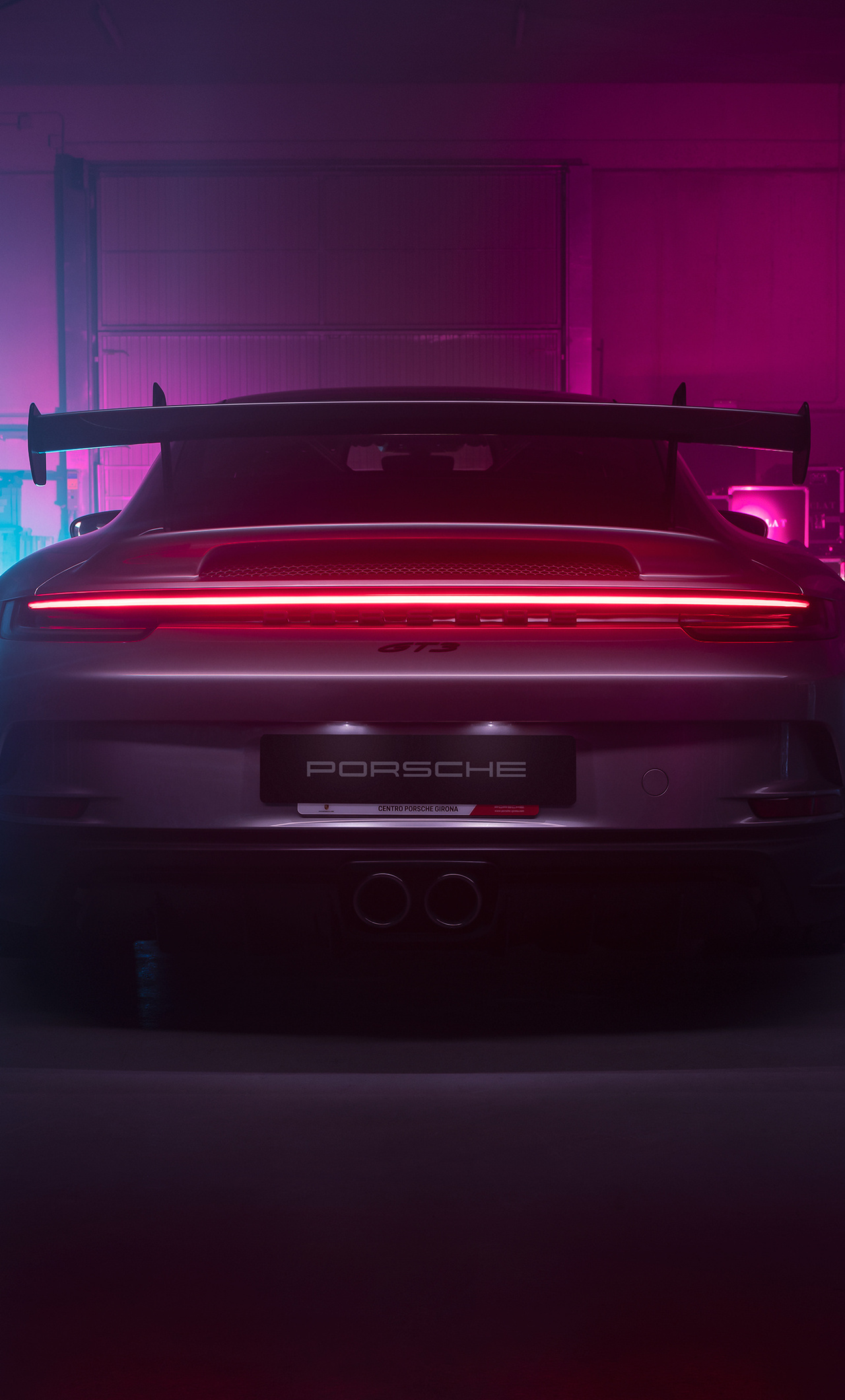 Cyberpunk Porsche 992 GT3 Rear iPhone HD 4k Wallpaper, Image, Background, Photo and Picture