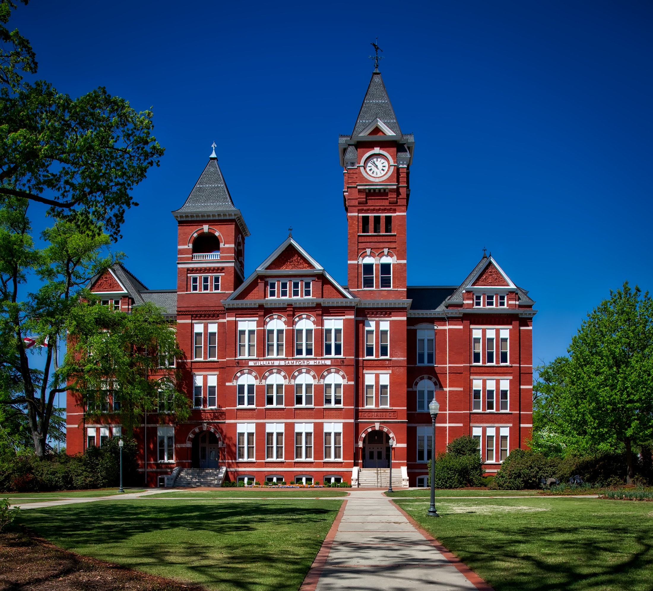 Free photo: Red Building With Clock Tower, Architecture, Building