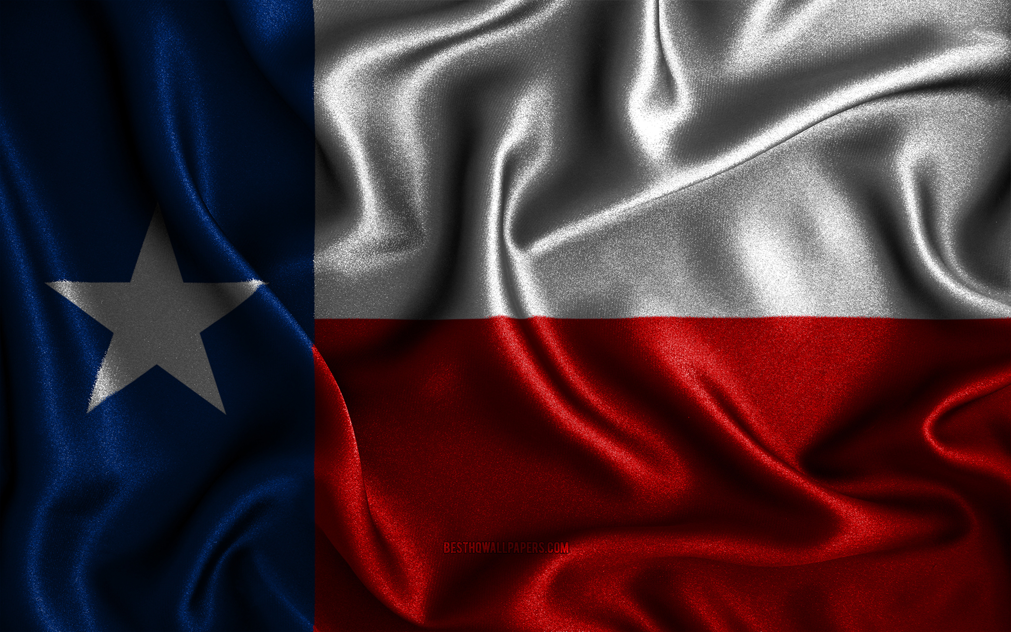 Download wallpaper Texas flag, 4k, silk wavy flags, american states, USA, Flag of Texas, fabric flags, 3D art, Texas, United States of America, Texas 3D flag, US states for desktop with resolution