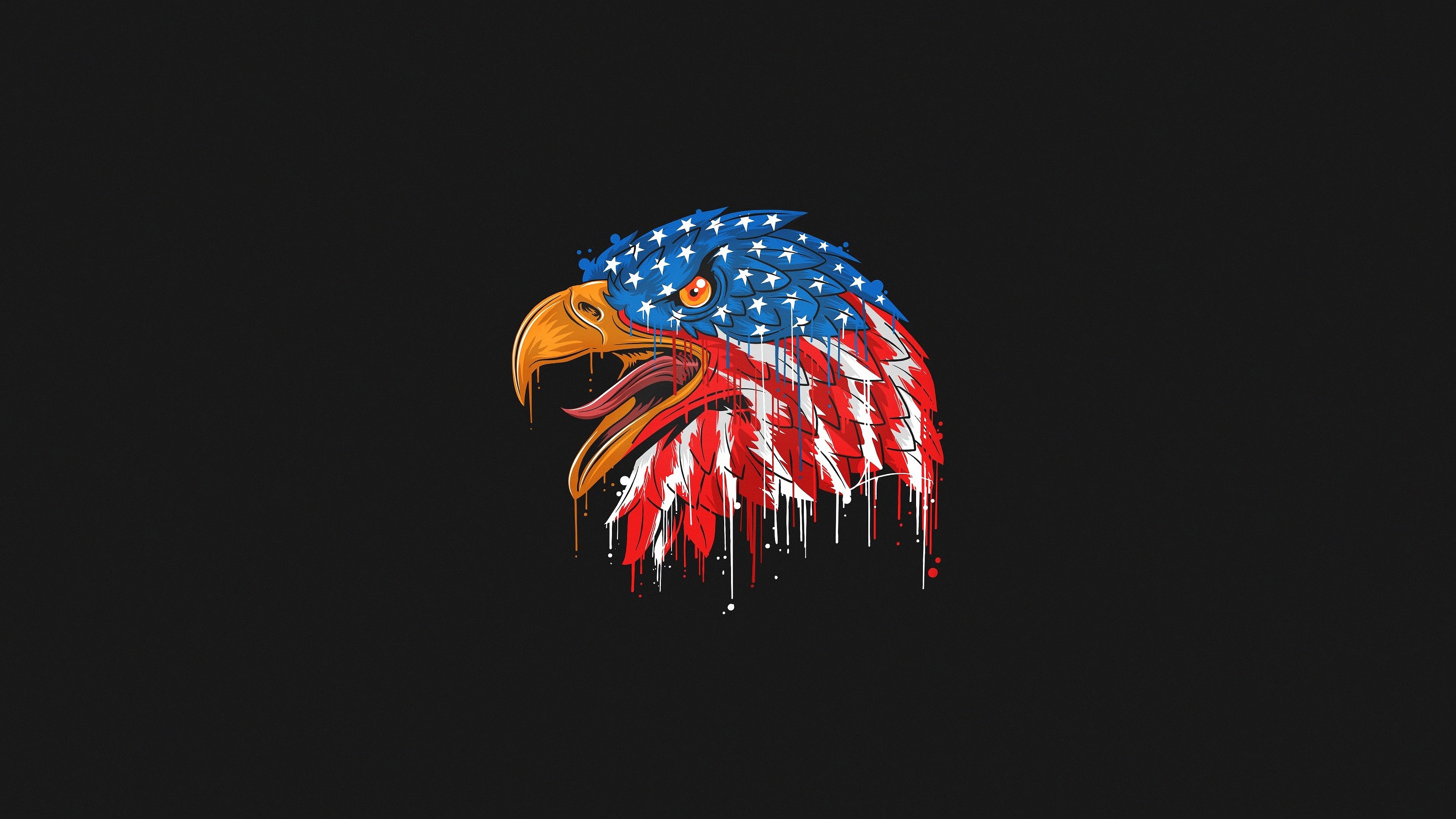 Eagle with United States Flag Wallpaper 4k Ultra HD