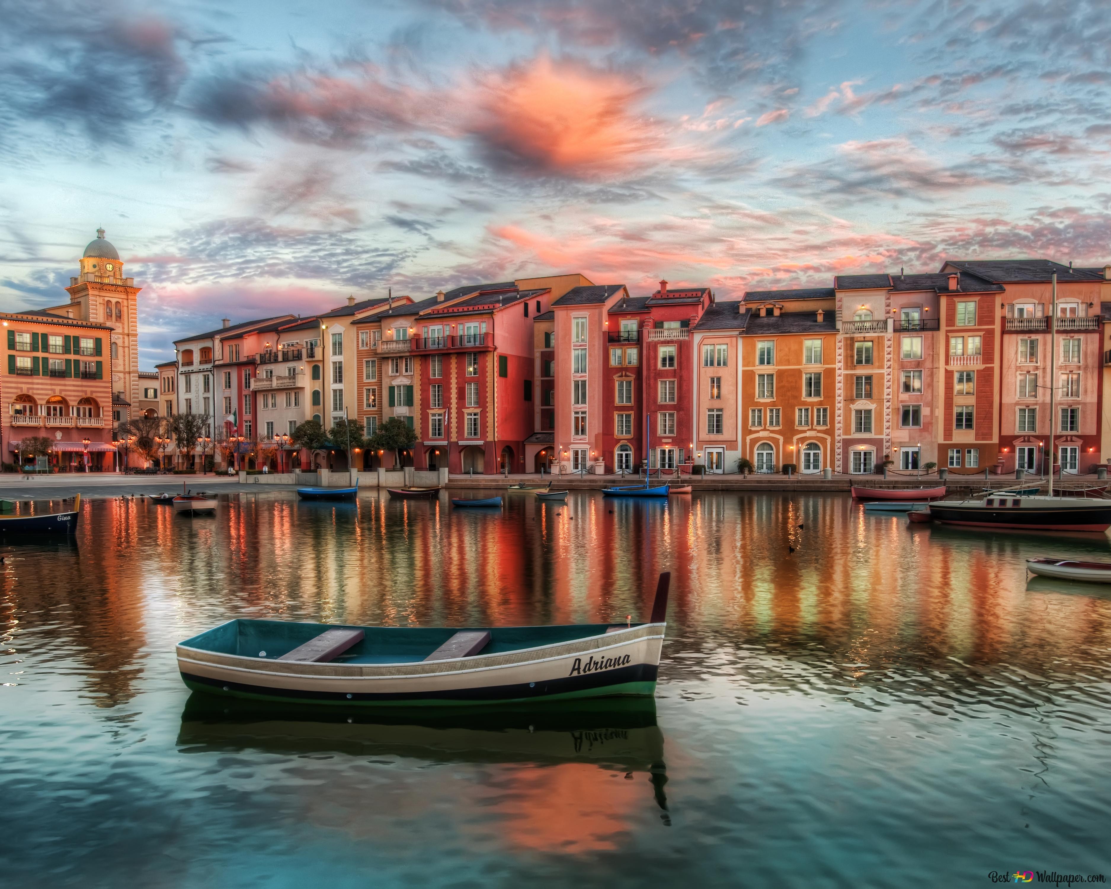 Houses along the Lake in Orlando, Florida 4K wallpaper download