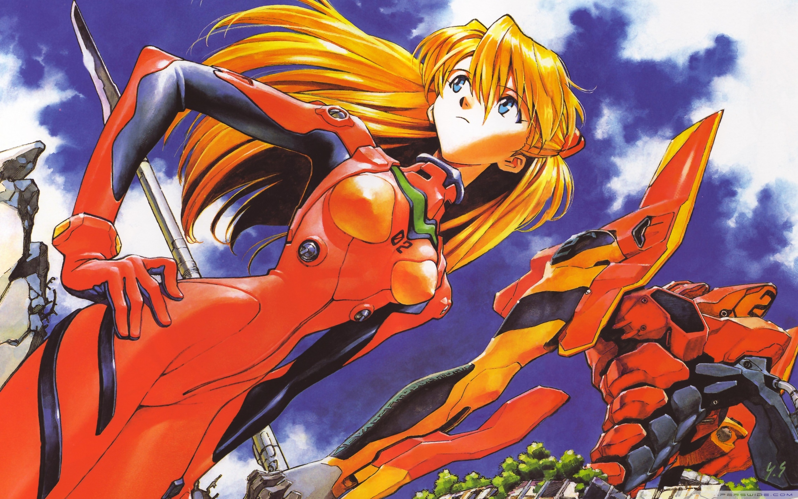 Asuka Langley Soryu Neon Genesis Evangelion Ultra HD Desktop Background Wallpaper for 4K UHD TV, Tablet